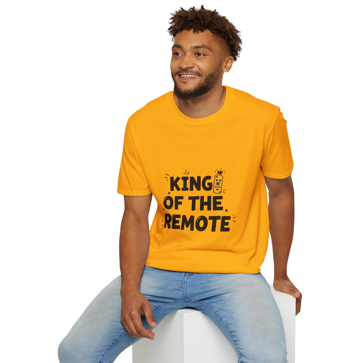 Funny King of the Remote Unisex T-Shirt | Gift for Dads, TV Lovers, Birthday Celebration, Relaxed Fit, Casual Wear