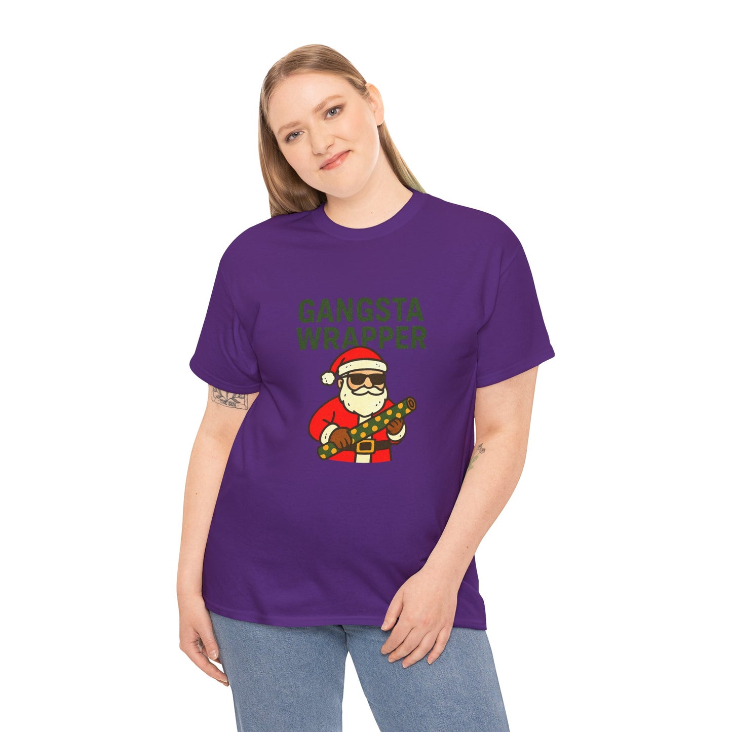 Gangsta Wrapper Unisex Cotton Tee - Fun Holiday T-Shirt for Christmas Celebrations