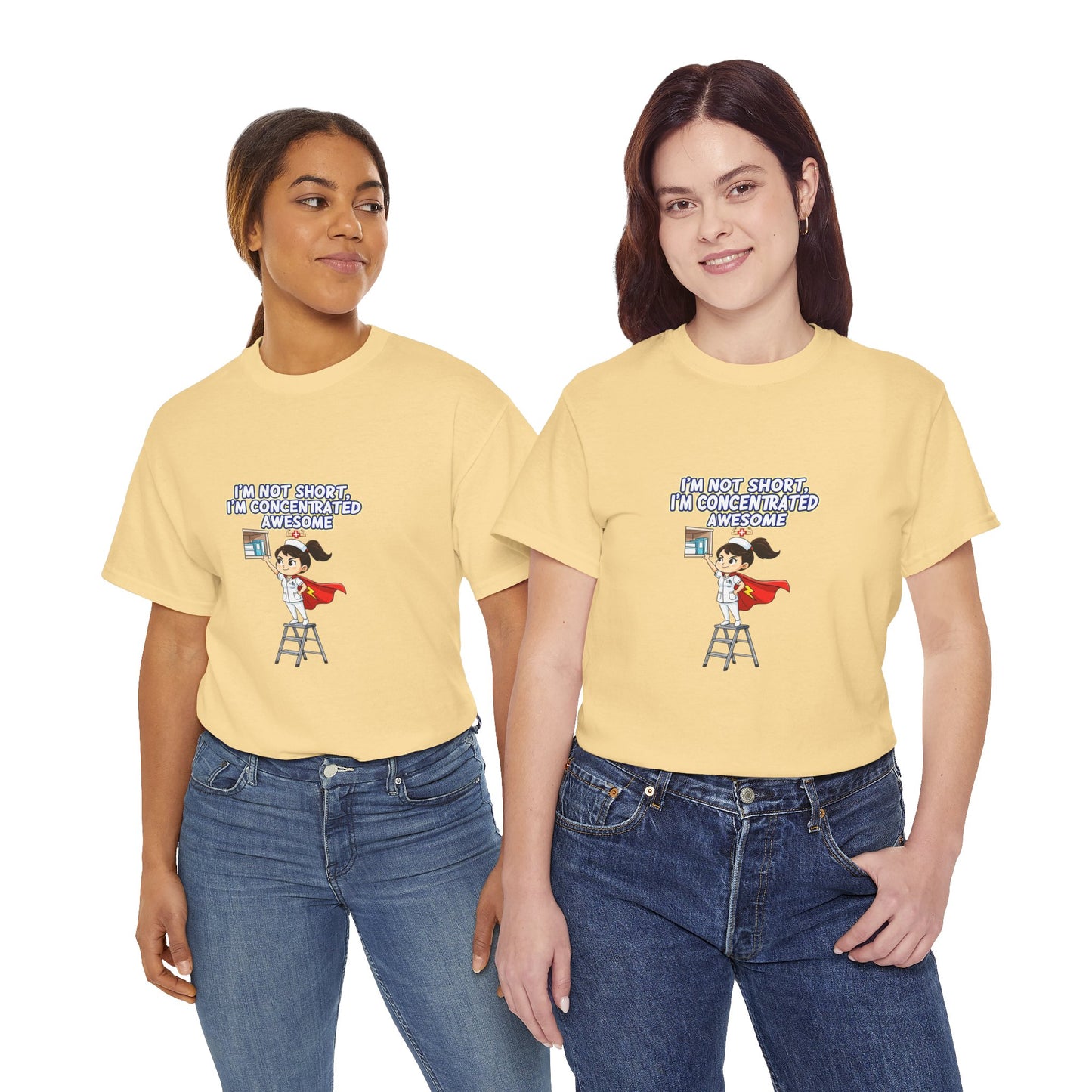 Superhero Motivation Tee - I'm Not Short, I'm Concentrated Awesome! | Unisex Heavy Cotton Shirt, Gift for Nurses, Daily Wear