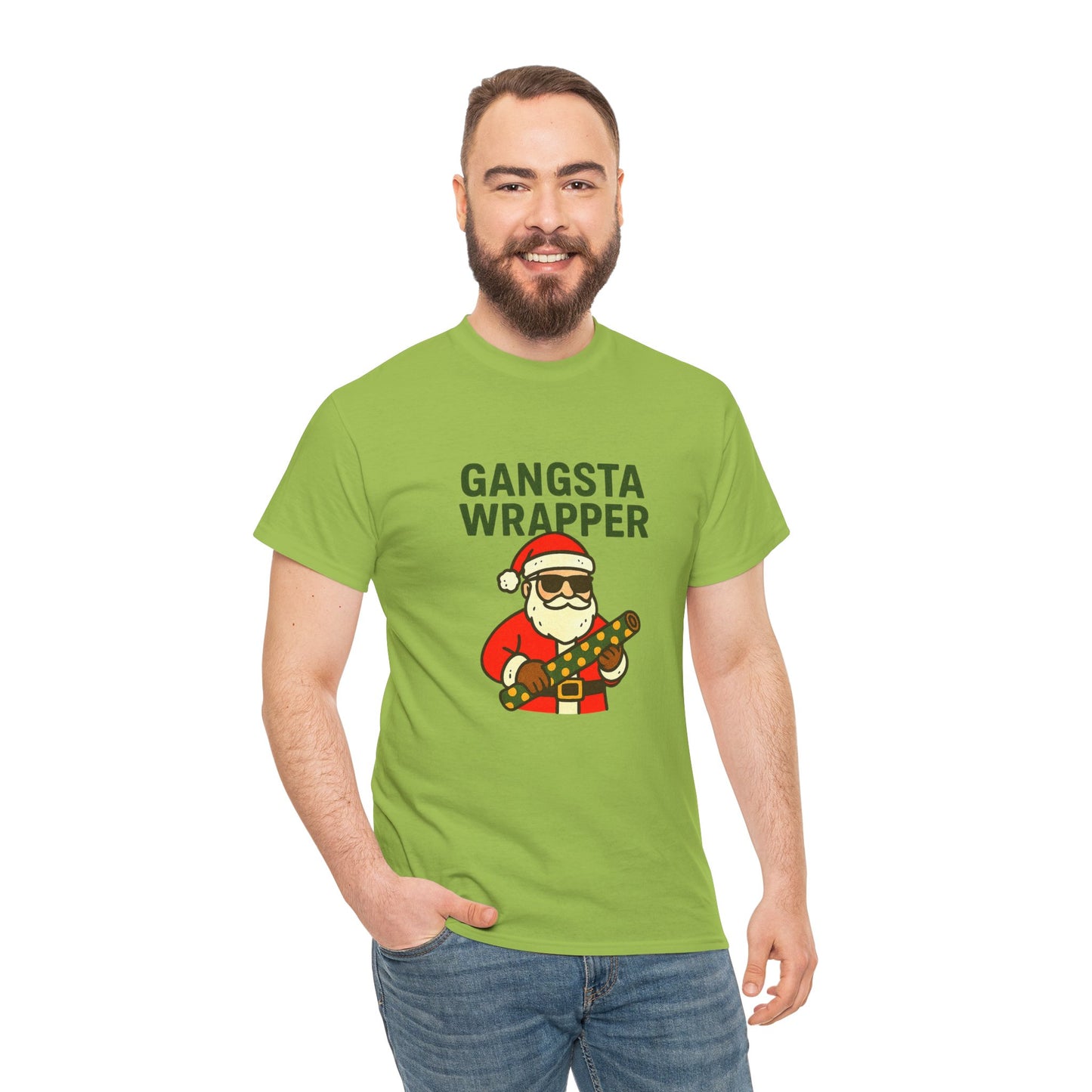 Gangsta Wrapper Unisex Cotton Tee - Fun Holiday T-Shirt for Christmas Celebrations