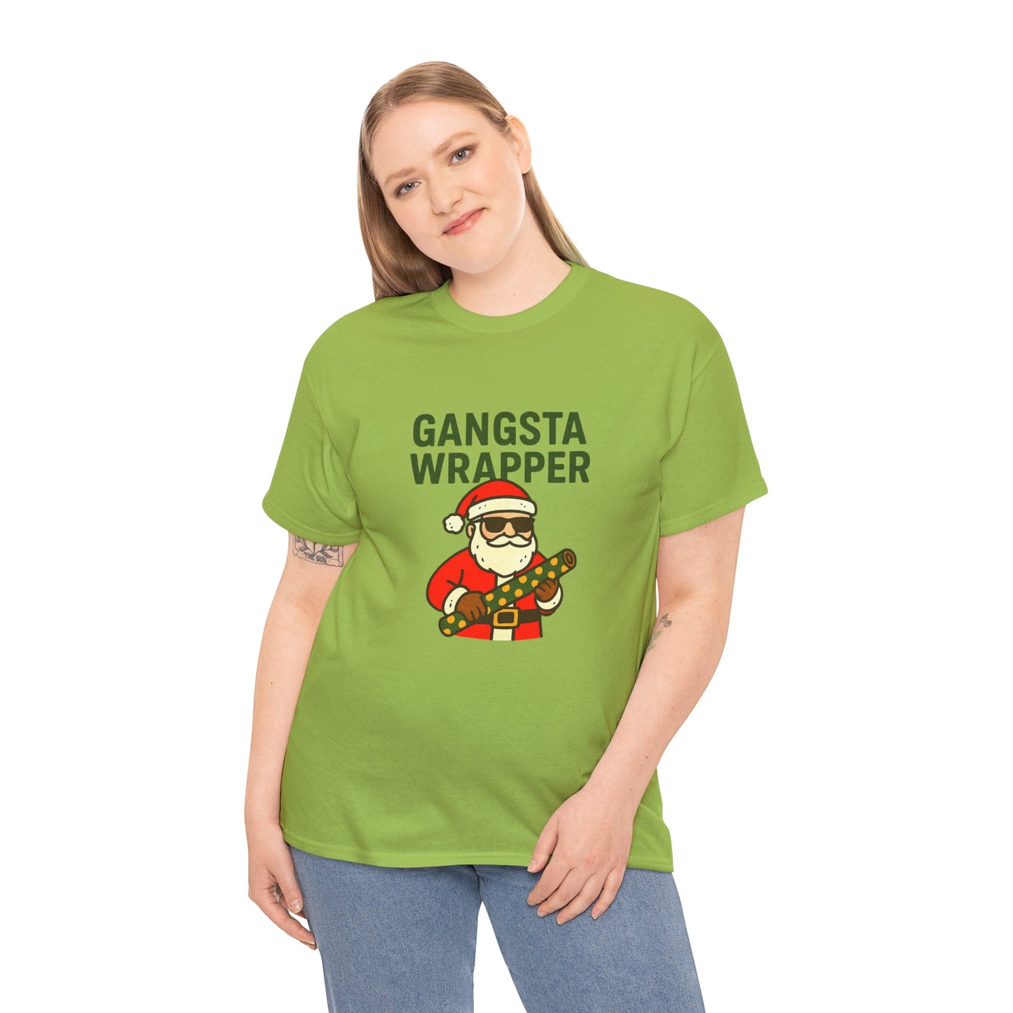Gangsta Wrapper Unisex Cotton Tee - Fun Holiday T-Shirt for Christmas Celebrations
