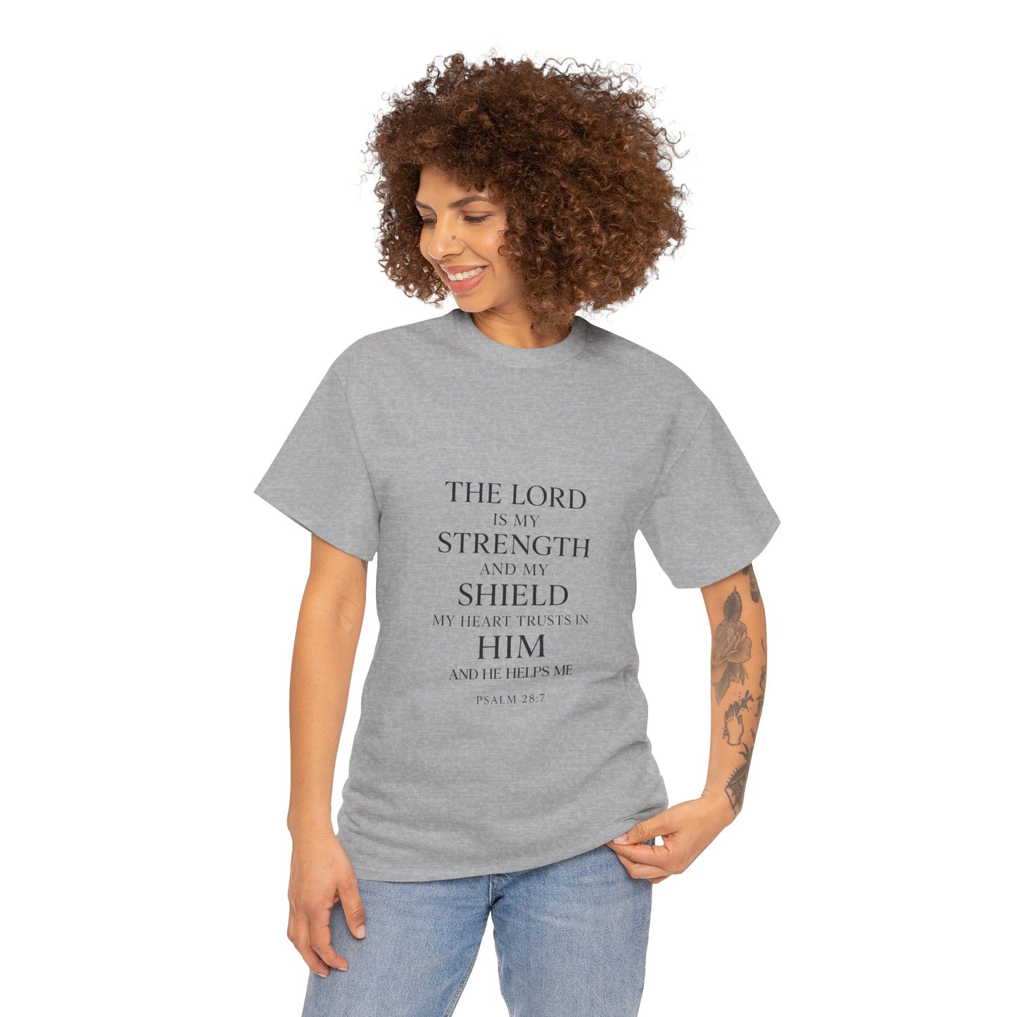 Faith-Inspired Unisex Heavy Cotton Tee - "The Lord is My Strength"