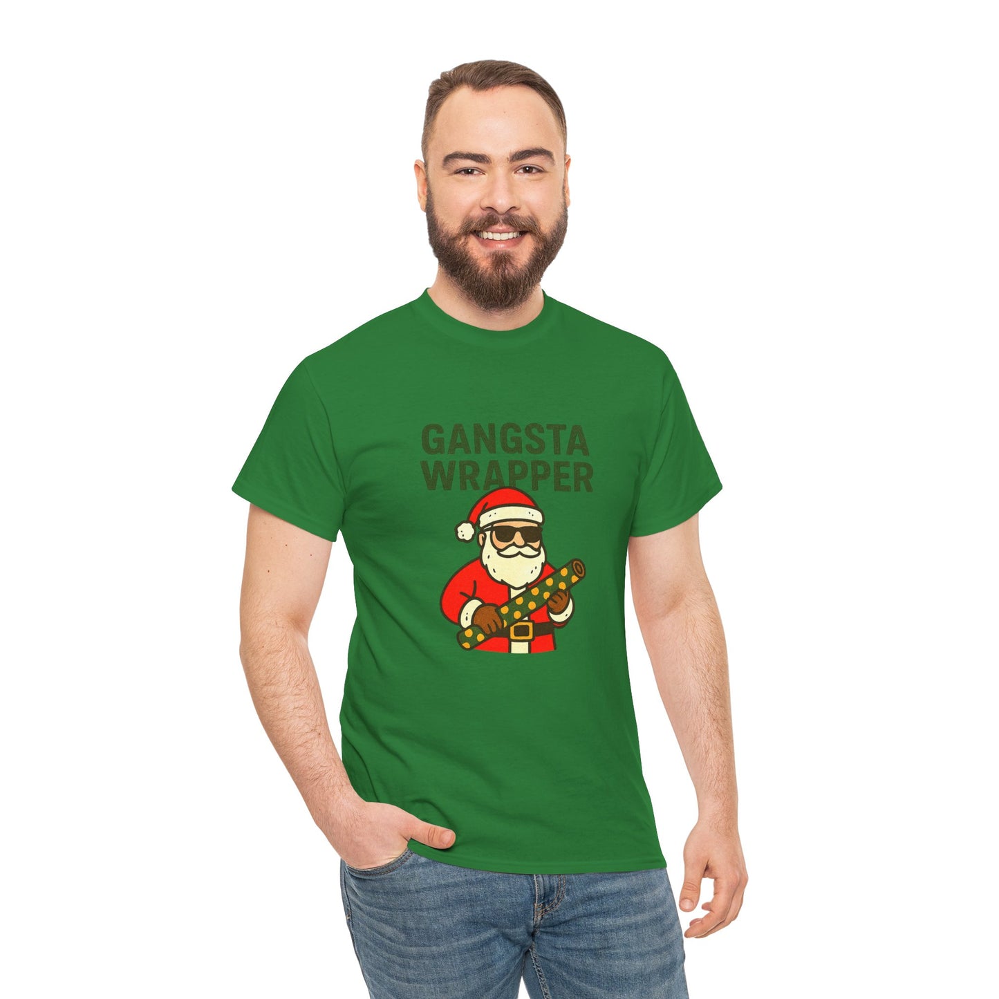Gangsta Wrapper Unisex Cotton Tee - Fun Holiday T-Shirt for Christmas Celebrations