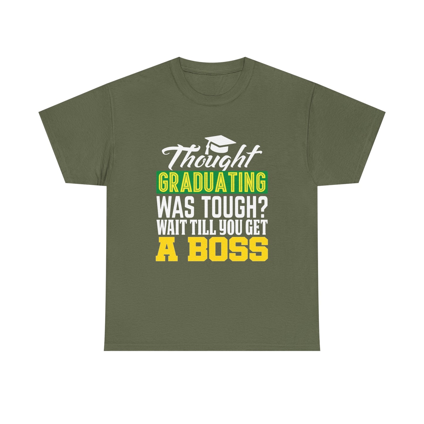 Humorous Graduation Tee - Perfect Gift for Graduates and Bosses, Funny College T-Shirt, Unisex Heavy Cotton, Graduation Celebration, [...]