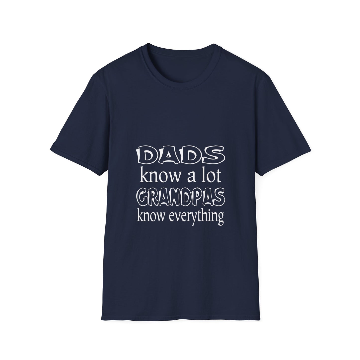 Cool Grandpa Unisex Softstyle T-Shirt - 'Dads Know a Lot, Grandpas Know Everything' - Perfect Gift for Father's Day, Family Gatherings, or Casual [...]
