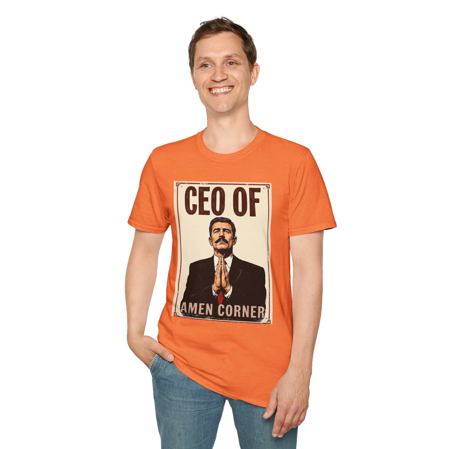 CEO of Amen Corner Unisex T-Shirt, Funny Gift for Men, Graphic Tee, Casual Wear, Unique Humor Shirt