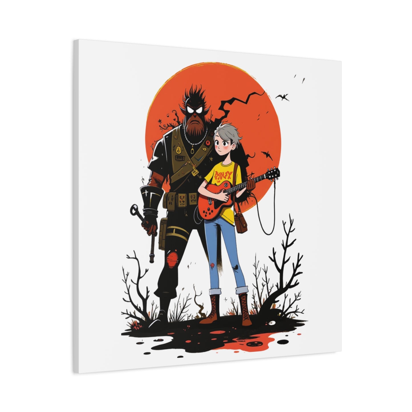Canvas Art Print, Retro Cool Character Art, Gift for Gamers, Wall Decor for Kids Rooms, Perfect for Birthdays and Holidays