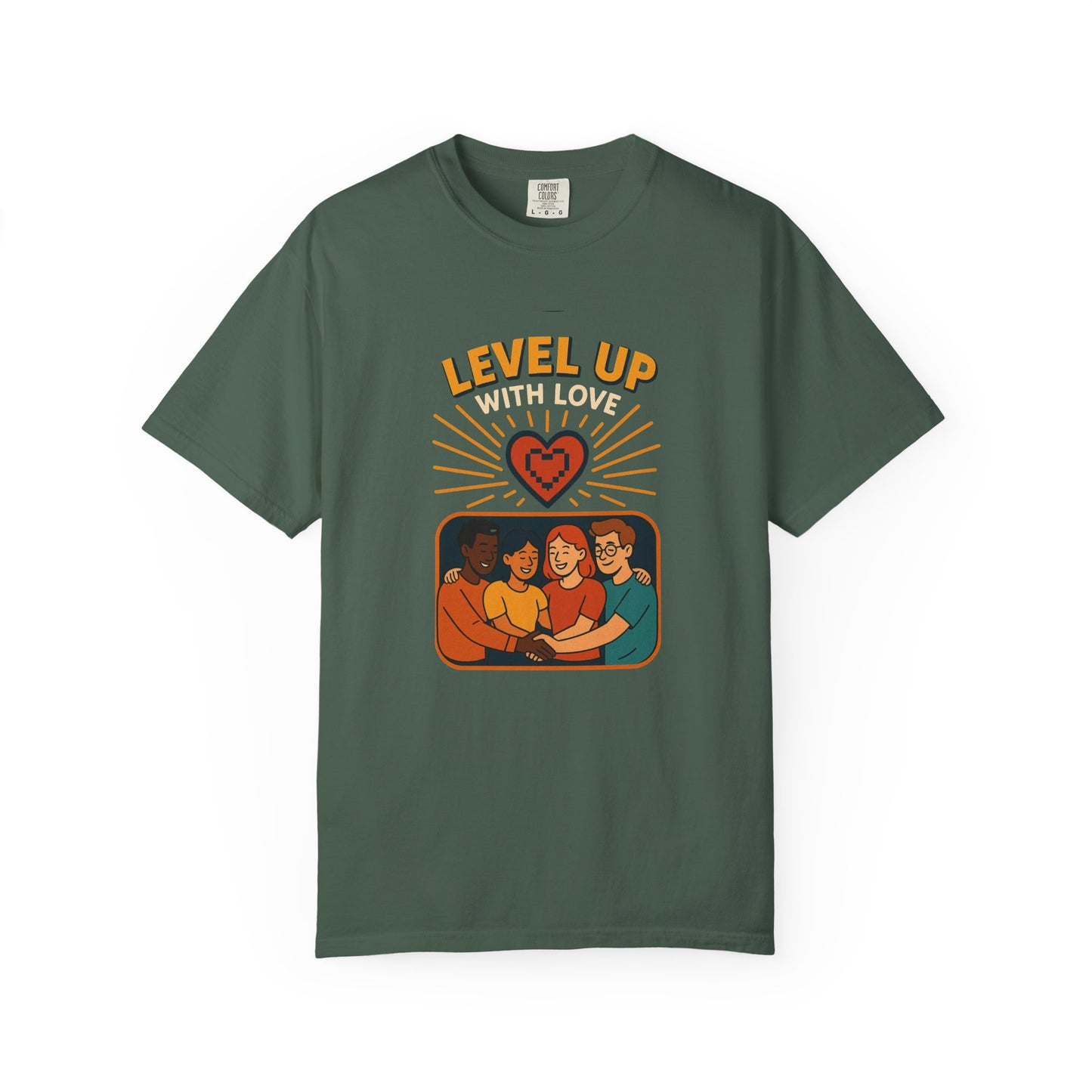 Level Up With Love T-Shirt, Vintage Style Tee, Unisex Casual Wear, Perfect Gift for Friends, Everyday Comfort Shirt