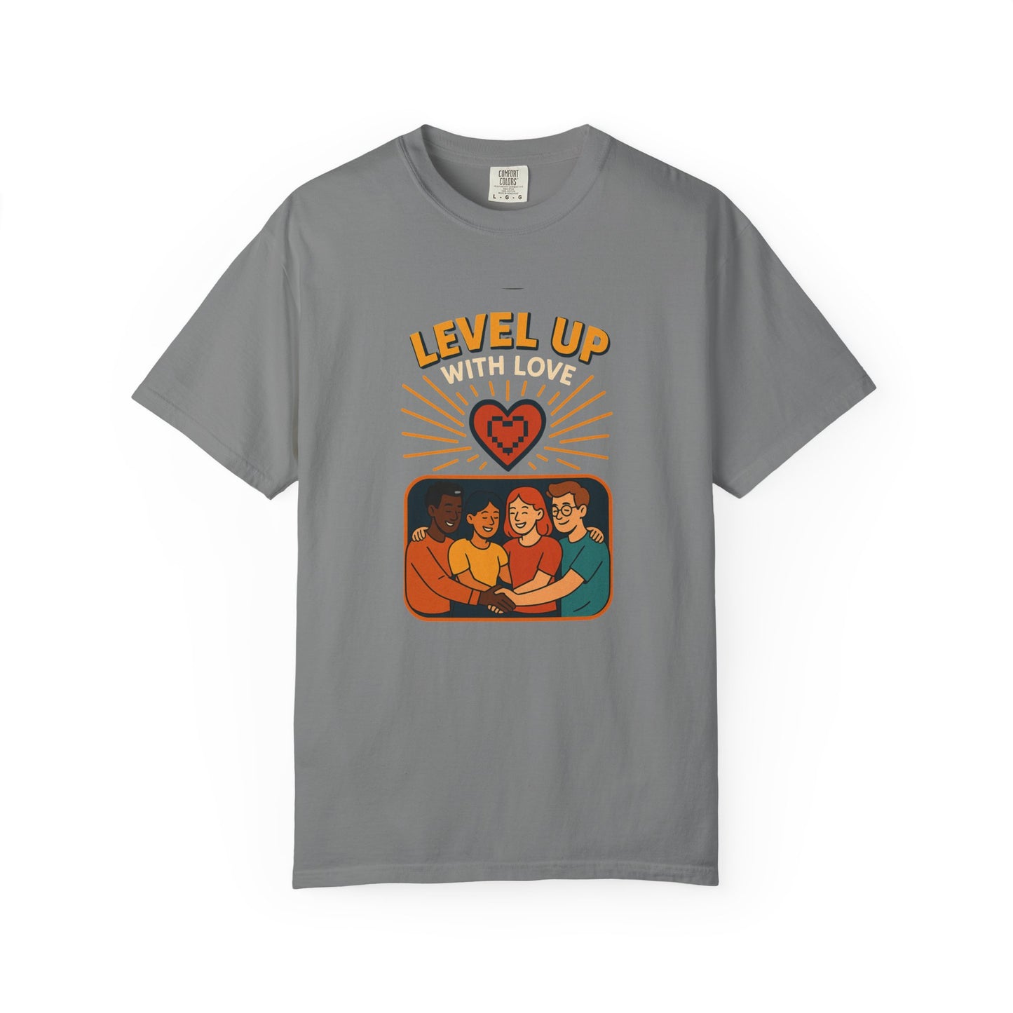 Level Up With Love T-Shirt, Vintage Style Tee, Unisex Casual Wear, Perfect Gift for Friends, Everyday Comfort Shirt