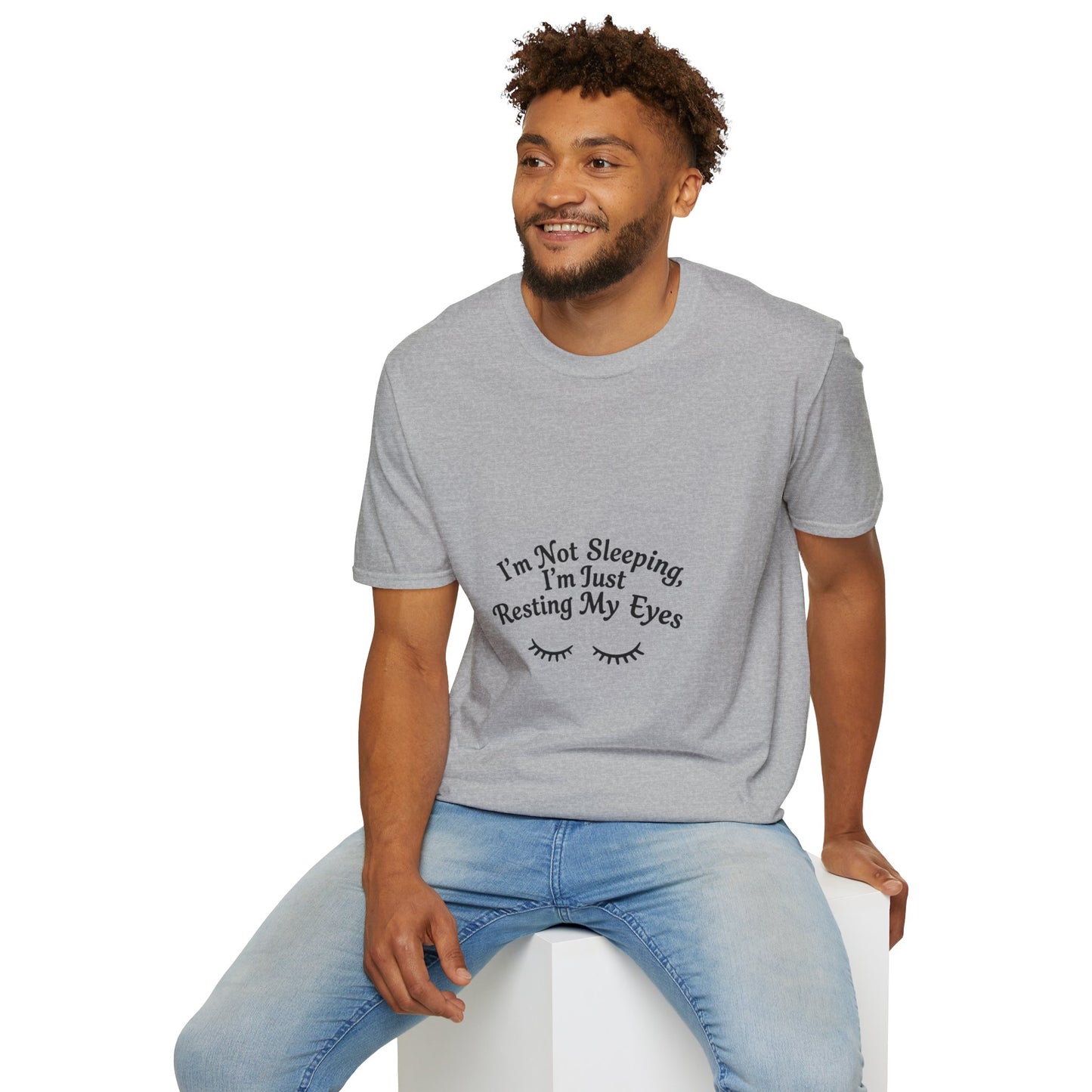Resting My Eyes T-Shirt, Funny Quote Tee, Perfect Gift for Sleep Lovers, Comfortable Unisex Top, Relaxation Apparel