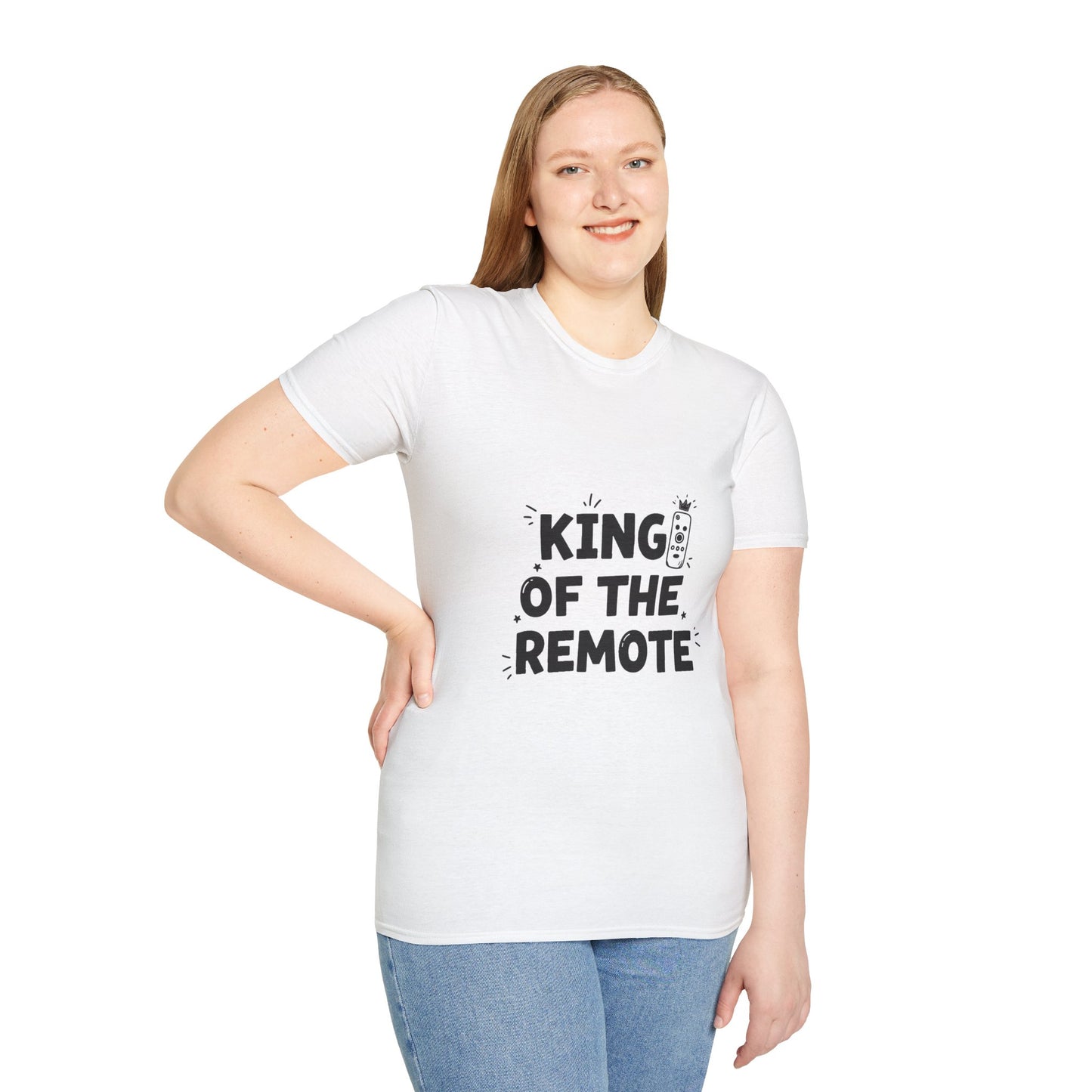 Funny King of the Remote Unisex T-Shirt | Gift for Dads, TV Lovers, Birthday Celebration, Relaxed Fit, Casual Wear