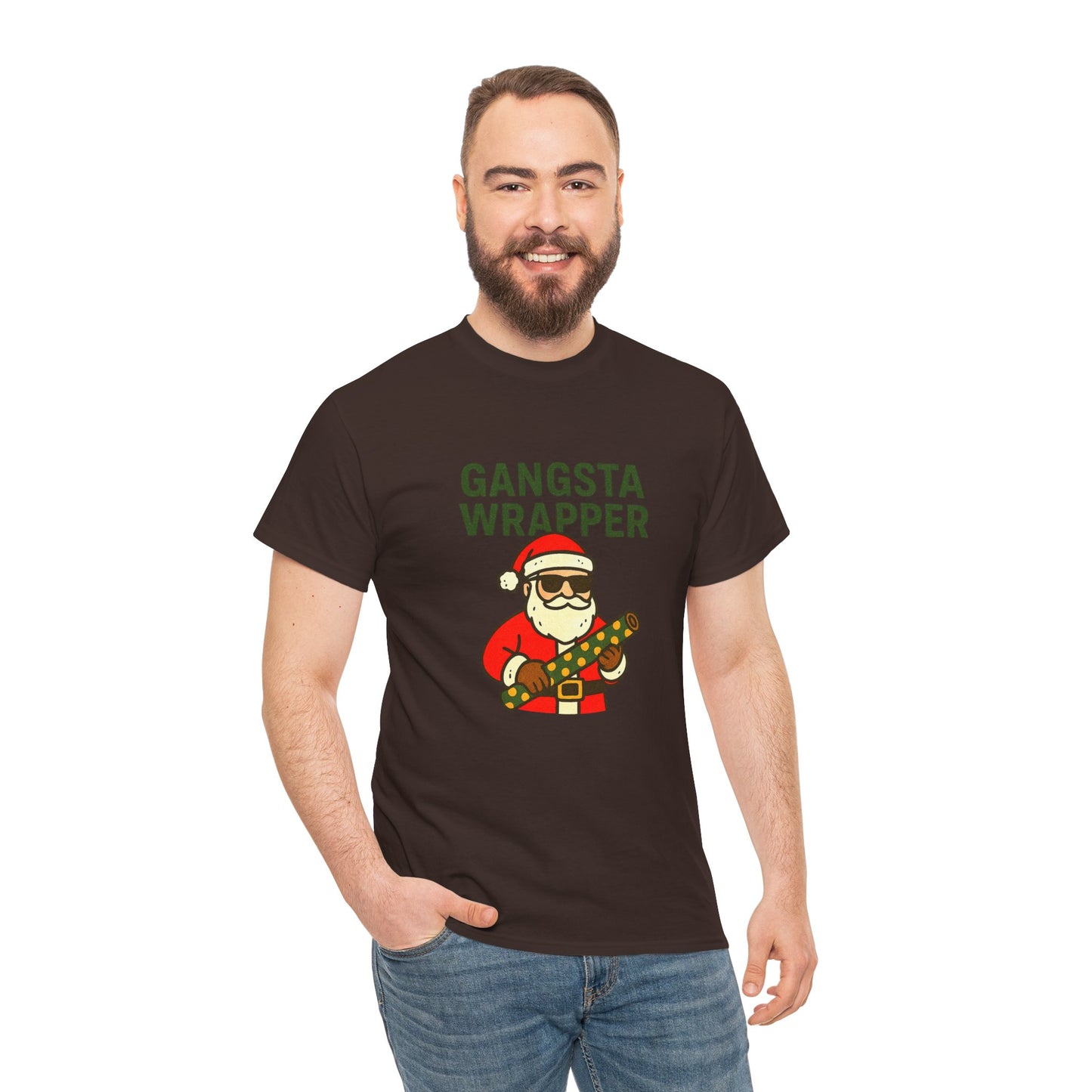 Gangsta Wrapper Unisex Cotton Tee - Fun Holiday T-Shirt for Christmas Celebrations
