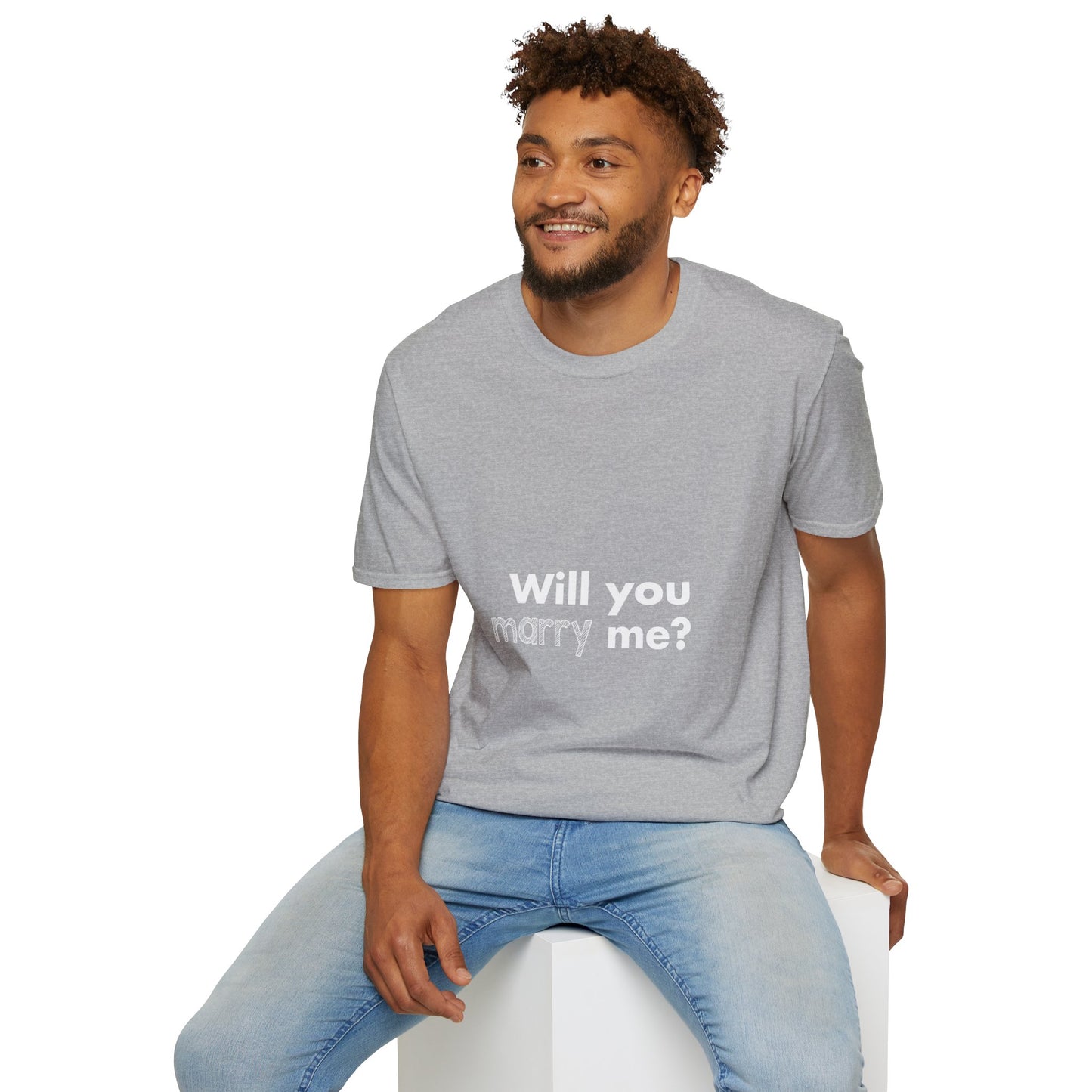 Will you marry me? Unisex Softstyle T-Shirt - Cozy Everyday Tee for Men and Women, Great for Casual Outings, Gifts, Birthdays, and Relaxed Events