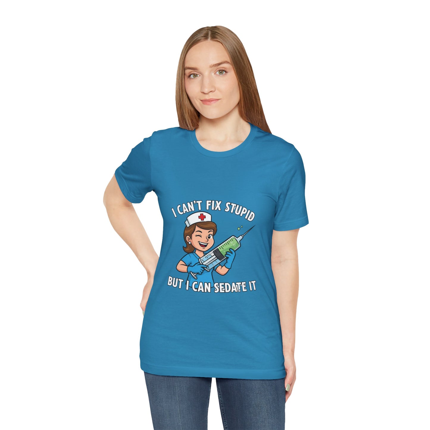 Funny Nurse Tee, I Can't Fix Stupid Shirt, Gift for Nurses, Medical Humor T-Shirt, Healthcare Apparel, Nursing Student Gift