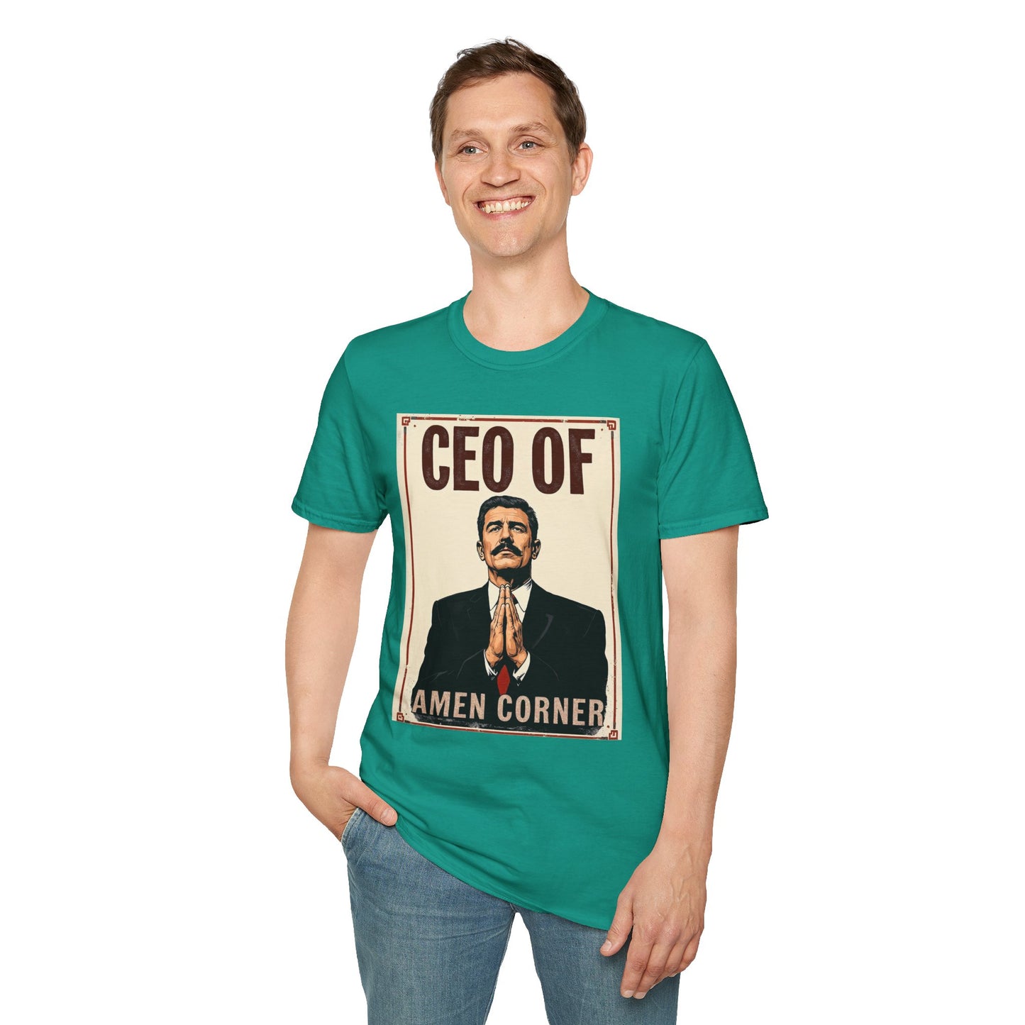 CEO of Amen Corner Unisex T-Shirt, Funny Gift for Men, Graphic Tee, Casual Wear, Unique Humor Shirt