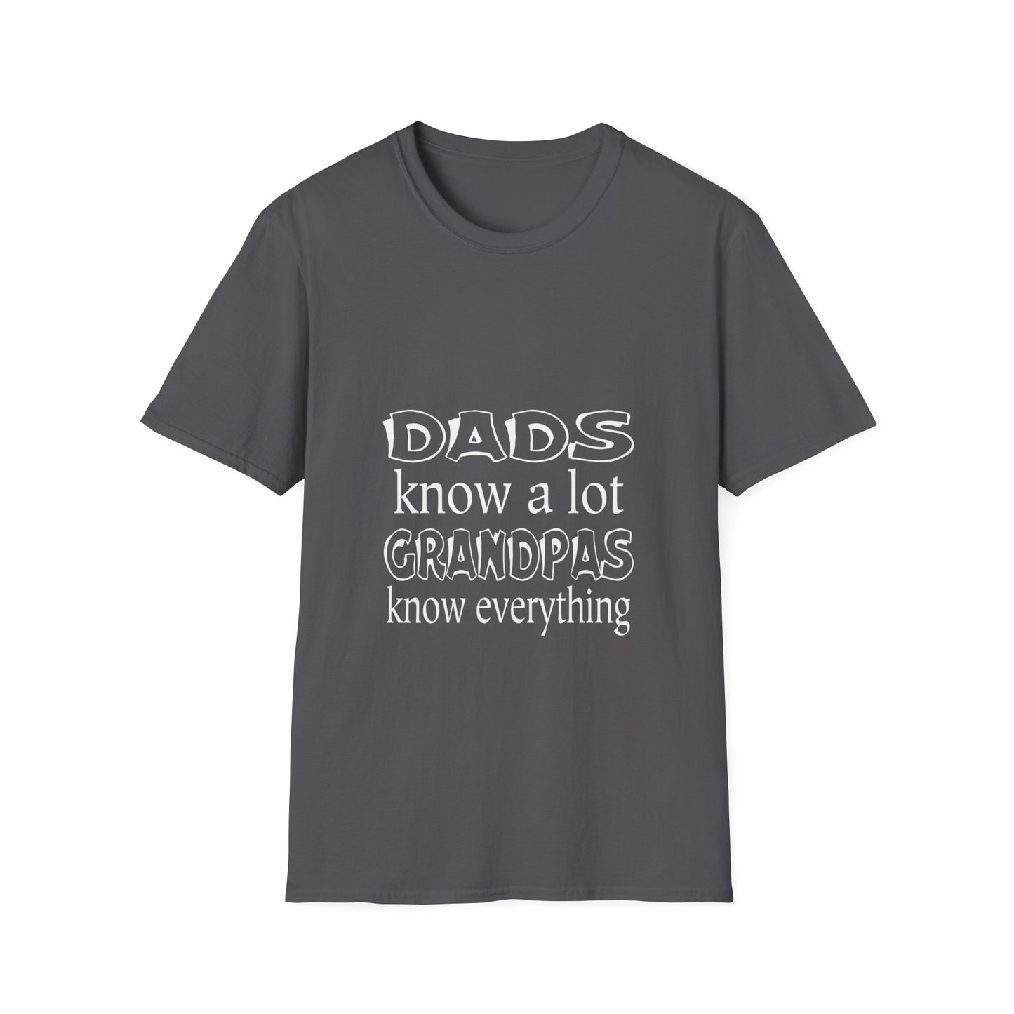 Cool Grandpa Unisex Softstyle T-Shirt - 'Dads Know a Lot, Grandpas Know Everything' - Perfect Gift for Father's Day, Family Gatherings, or Casual [...]