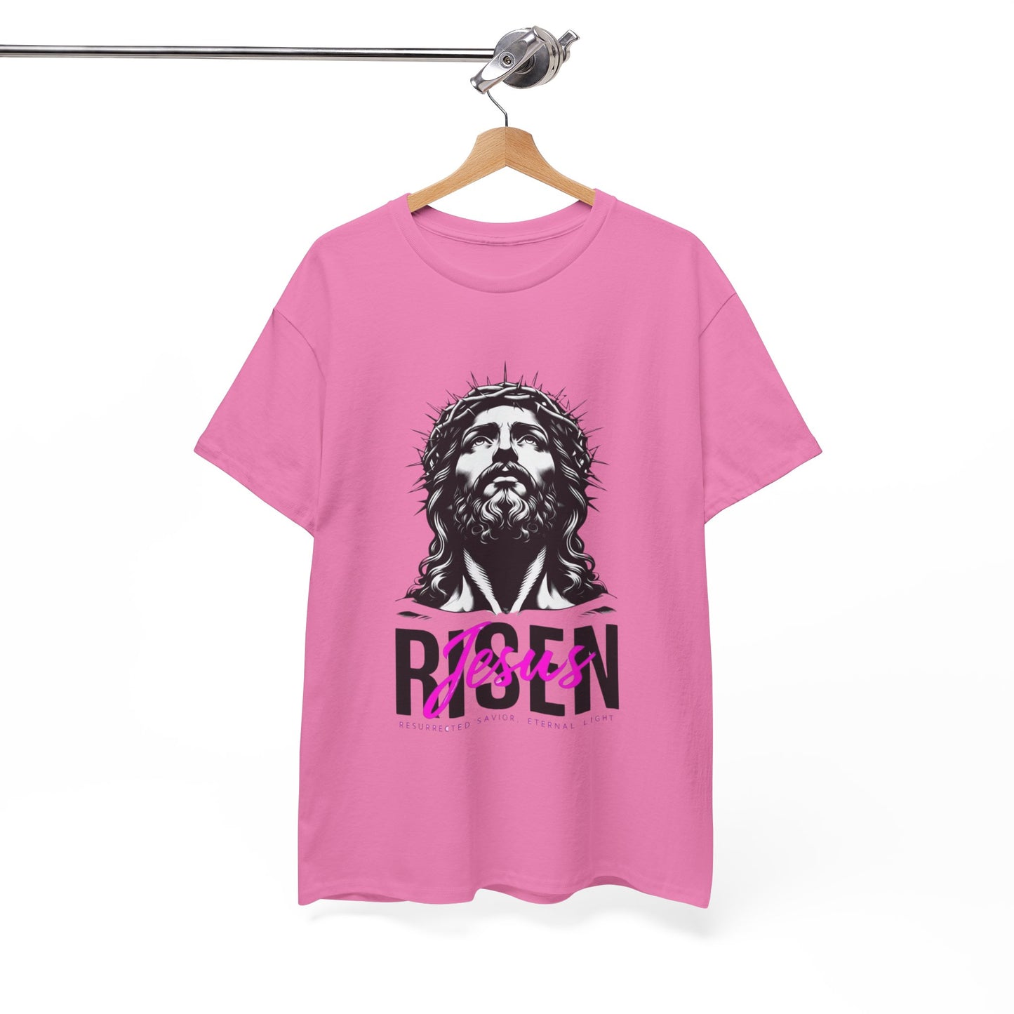 Jesus Risen Graphic Tee, Christian T-Shirt, Religious Apparel, Inspirational Cotton Shirt, Faith-Based Gift