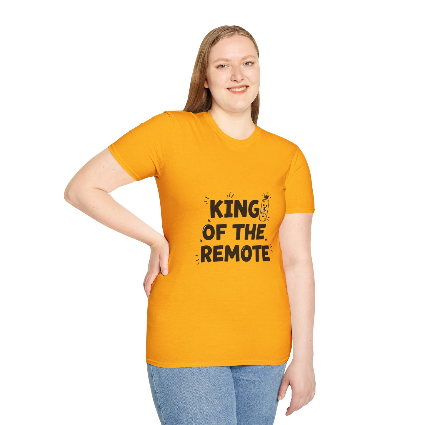Funny King of the Remote Unisex T-Shirt | Gift for Dads, TV Lovers, Birthday Celebration, Relaxed Fit, Casual Wear
