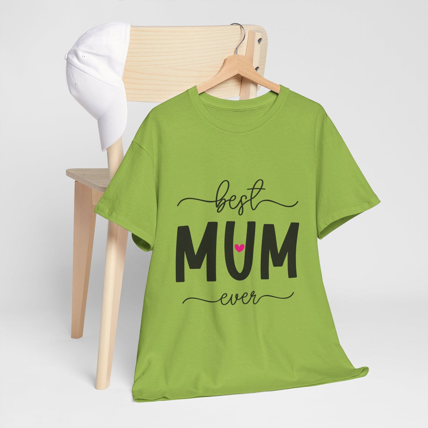Best Mum Ever Unisex Heavy Cotton Tee | Mother's Day Gift, Casual Wear, Birthday Present, Family Design, Unique Tee