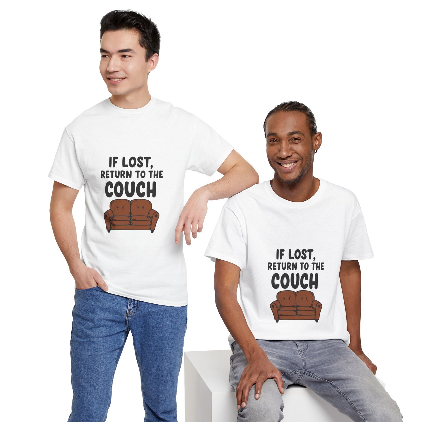 Funny Couch Tee, Unisex Heavy Cotton Tee, Comfort Shirt for Homebodies, Perfect Gift for Couch Lovers, Casual Wear, Quirky Shirt
