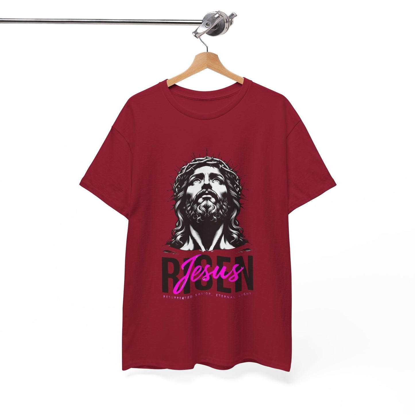 Jesus Risen Graphic Tee, Christian T-Shirt, Religious Apparel, Inspirational Cotton Shirt, Faith-Based Gift