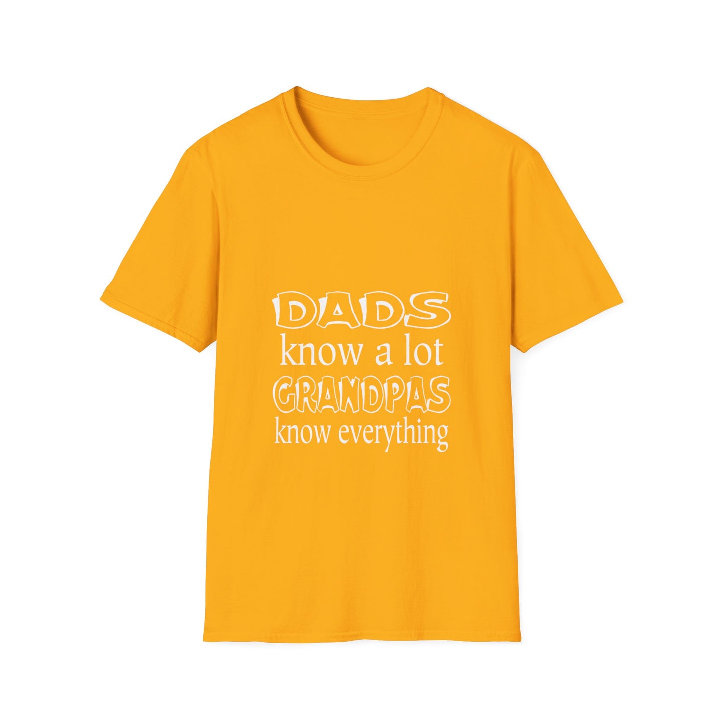 Cool Grandpa Unisex Softstyle T-Shirt - 'Dads Know a Lot, Grandpas Know Everything' - Perfect Gift for Father's Day, Family Gatherings, or Casual [...]