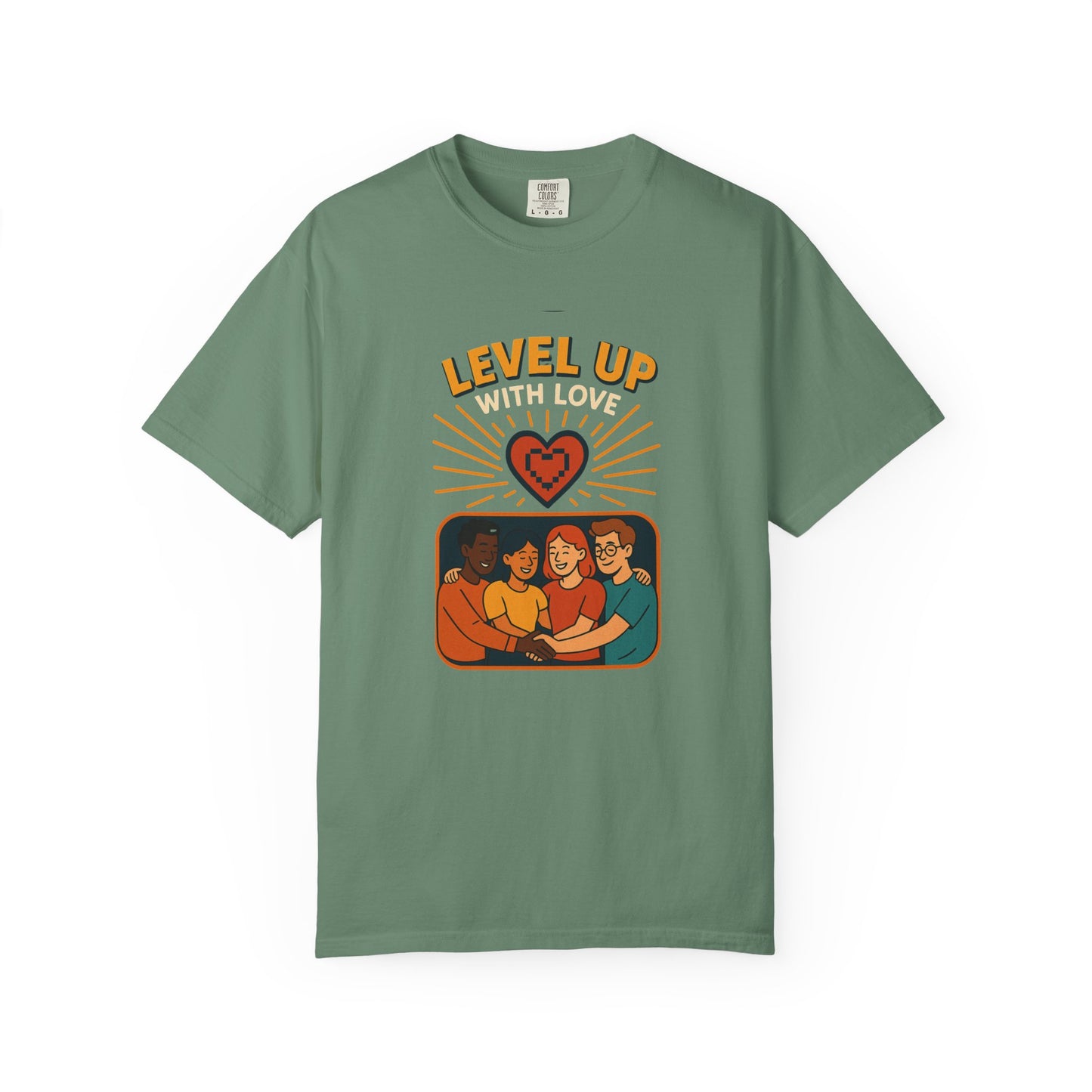 Level Up With Love T-Shirt, Vintage Style Tee, Unisex Casual Wear, Perfect Gift for Friends, Everyday Comfort Shirt