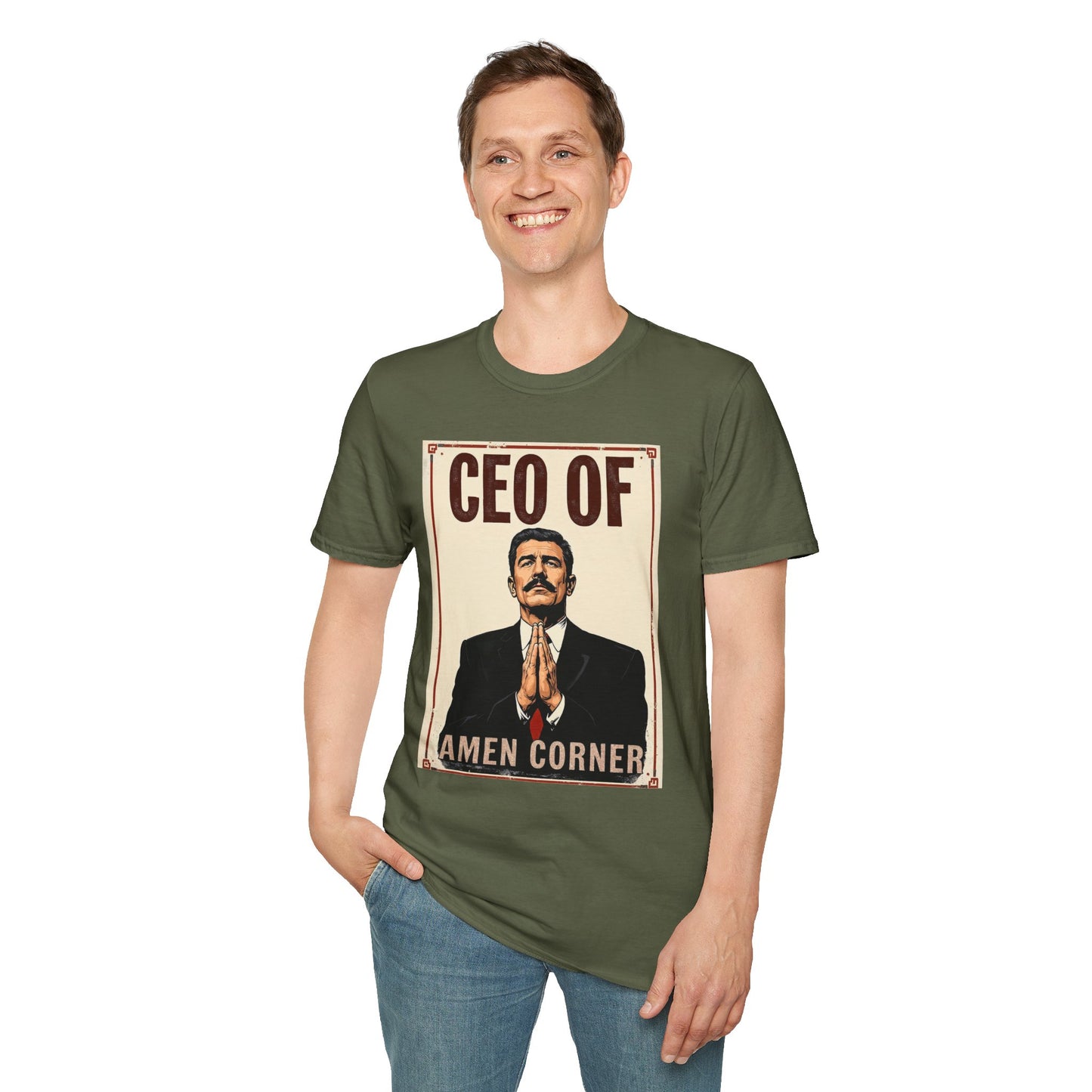 CEO of Amen Corner Unisex T-Shirt, Funny Gift for Men, Graphic Tee, Casual Wear, Unique Humor Shirt