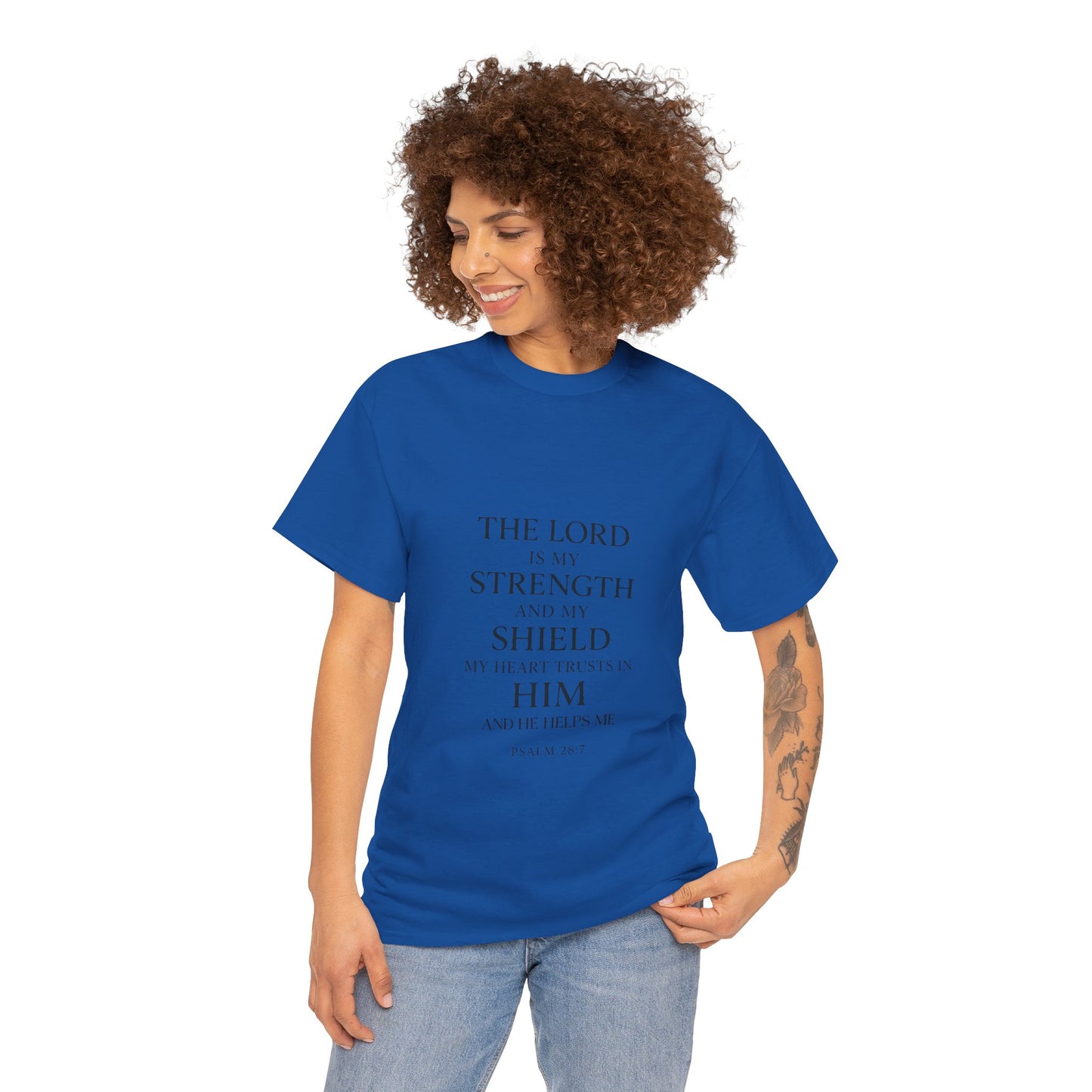 Faith-Inspired Unisex Heavy Cotton Tee - "The Lord is My Strength"
