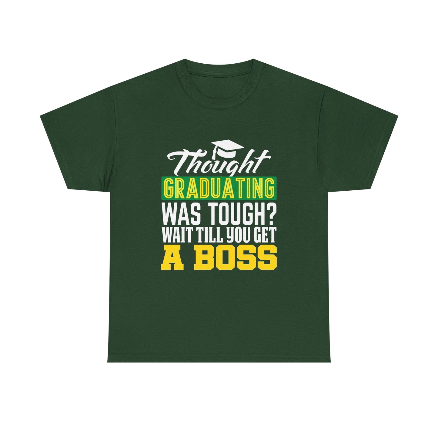 Humorous Graduation Tee - Perfect Gift for Graduates and Bosses, Funny College T-Shirt, Unisex Heavy Cotton, Graduation Celebration, [...]
