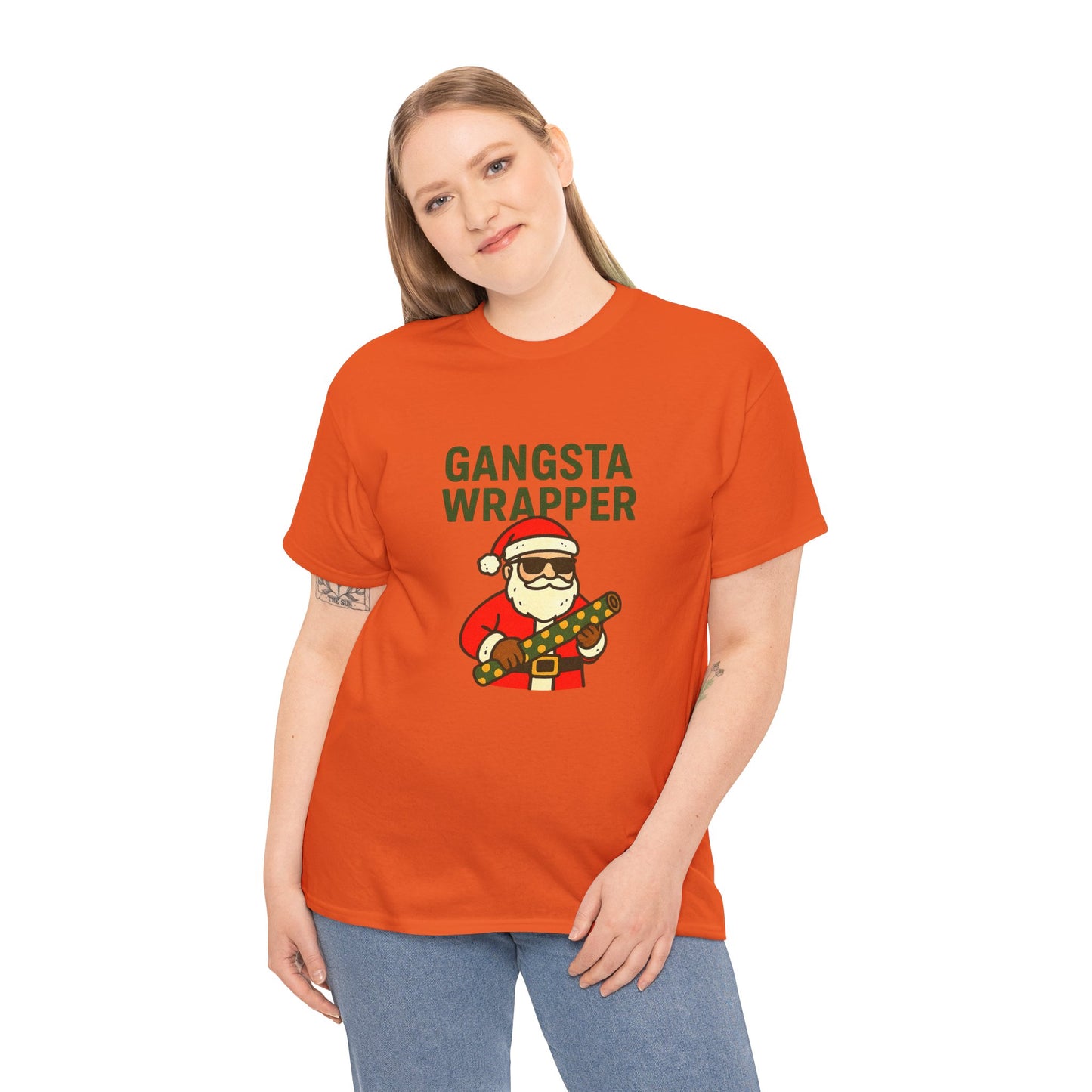Gangsta Wrapper Unisex Cotton Tee - Fun Holiday T-Shirt for Christmas Celebrations