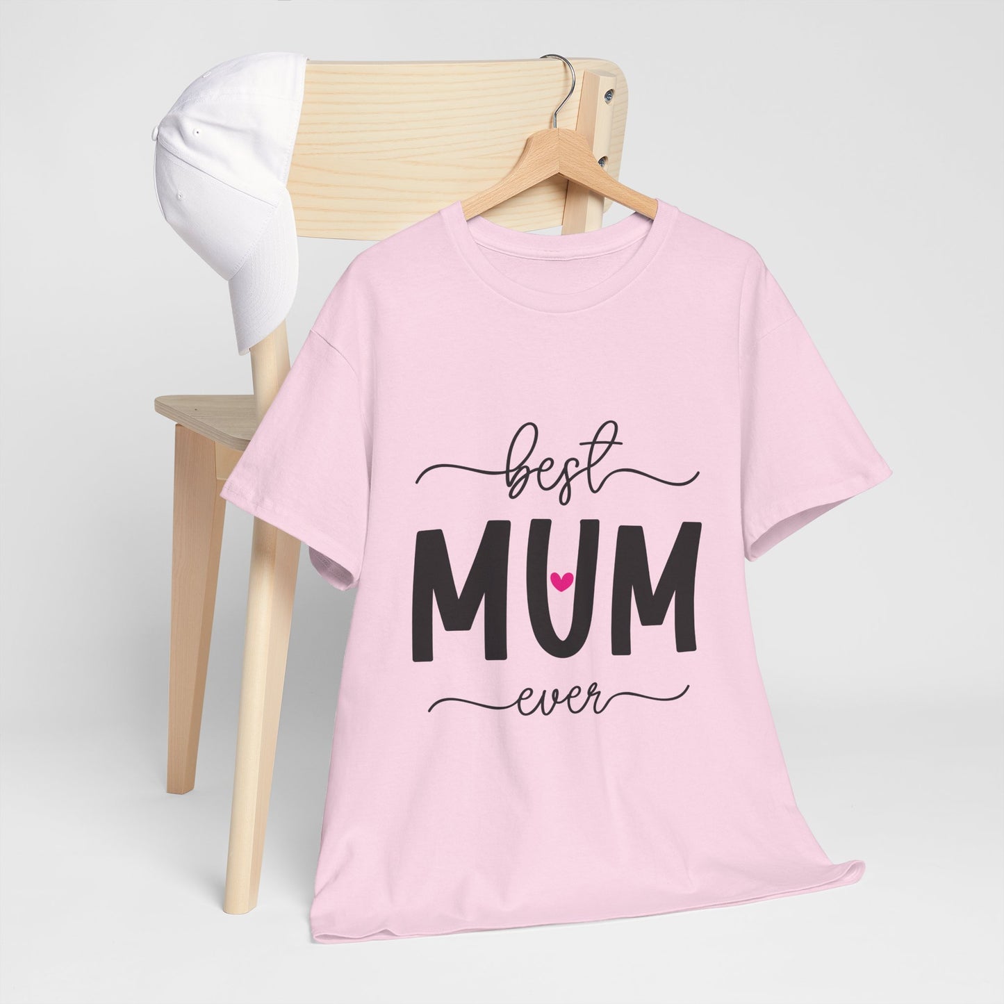 Best Mum Ever Unisex Heavy Cotton Tee | Mother's Day Gift, Casual Wear, Birthday Present, Family Design, Unique Tee