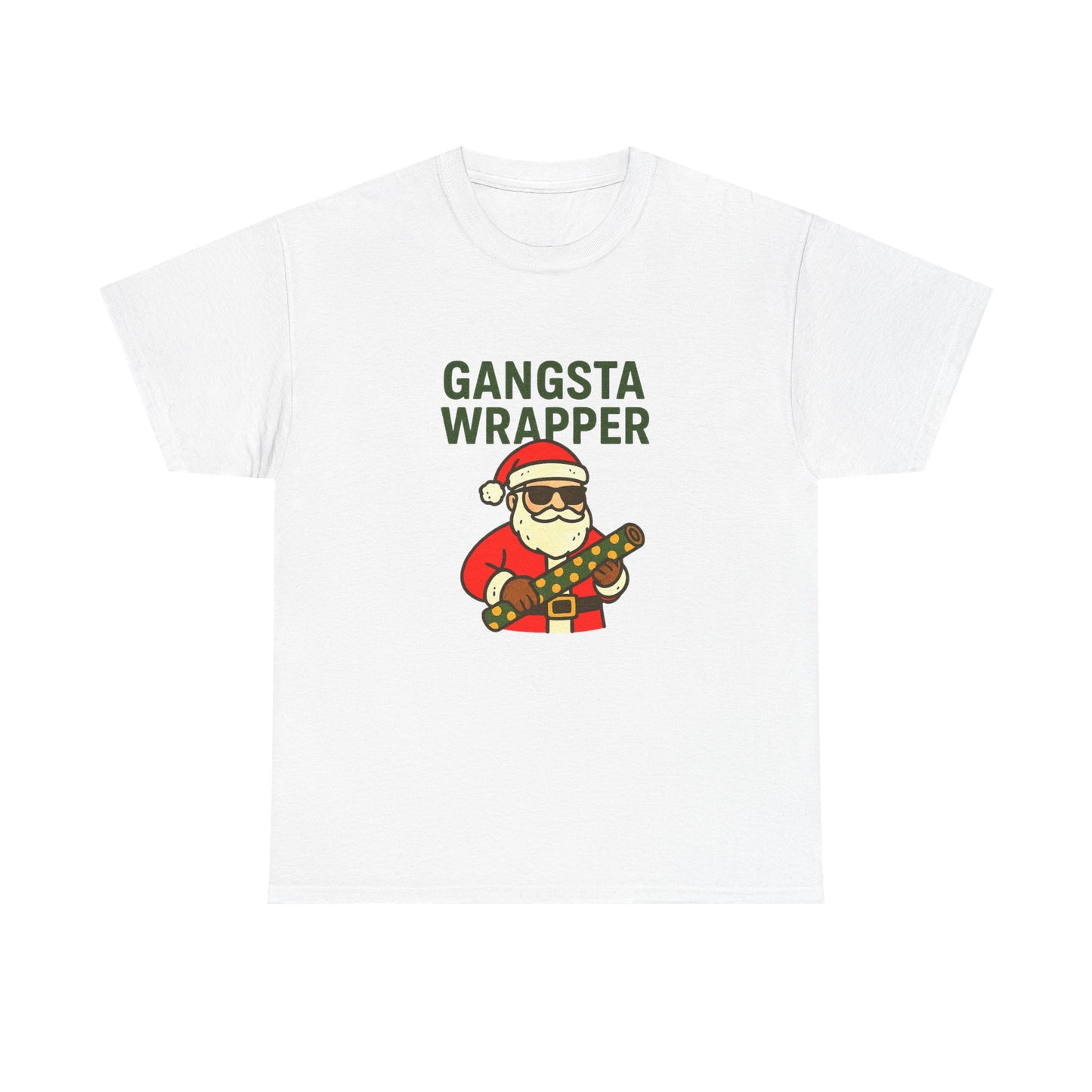 Gangsta Wrapper Unisex Cotton Tee - Fun Holiday T-Shirt for Christmas Celebrations