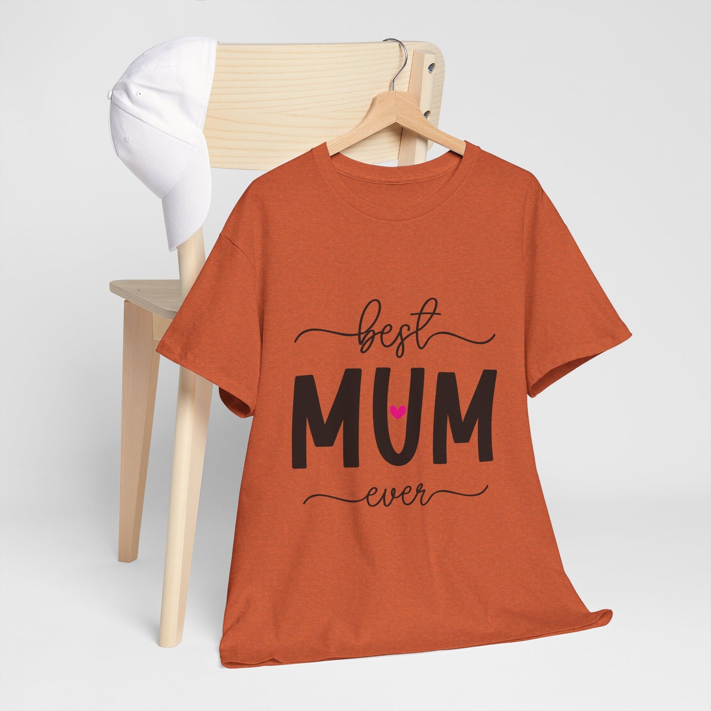 Best Mum Ever Unisex Heavy Cotton Tee | Mother's Day Gift, Casual Wear, Birthday Present, Family Design, Unique Tee
