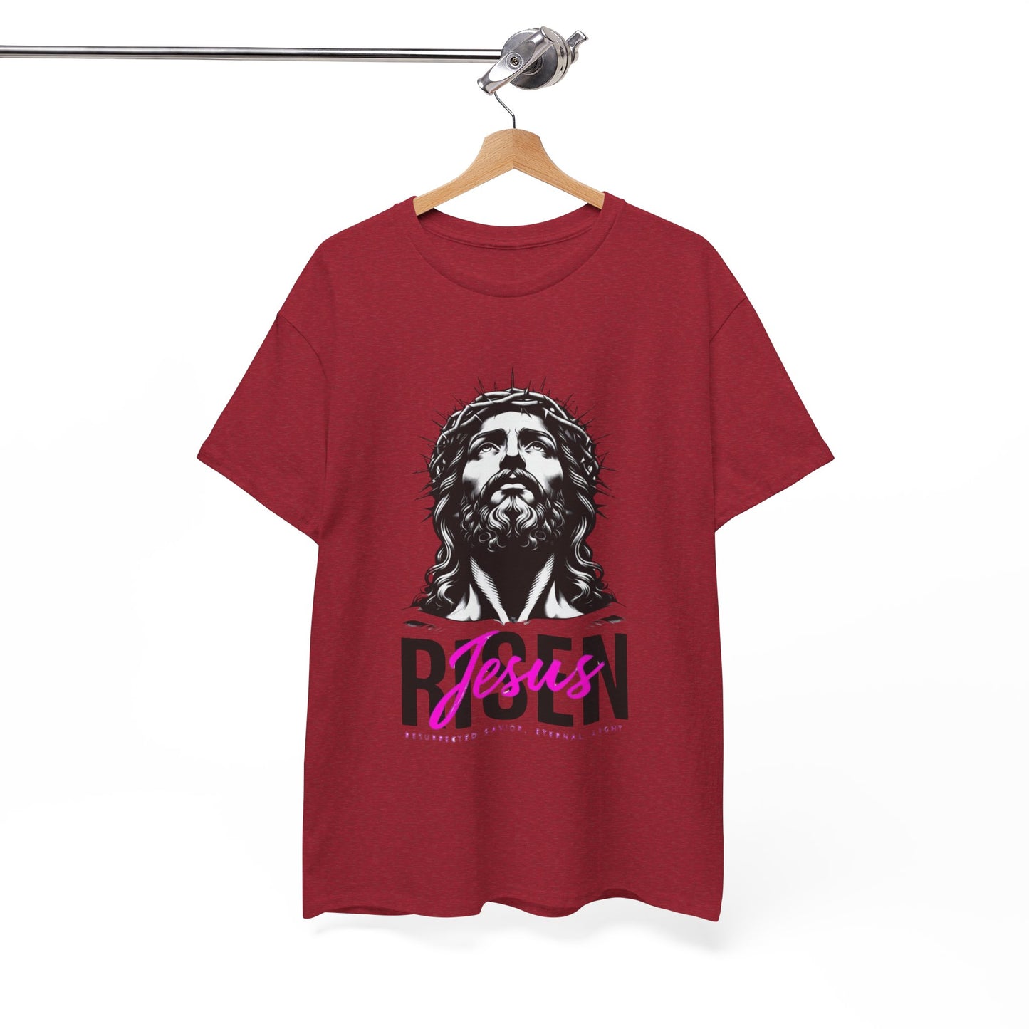 Jesus Risen Graphic Tee, Christian T-Shirt, Religious Apparel, Inspirational Cotton Shirt, Faith-Based Gift