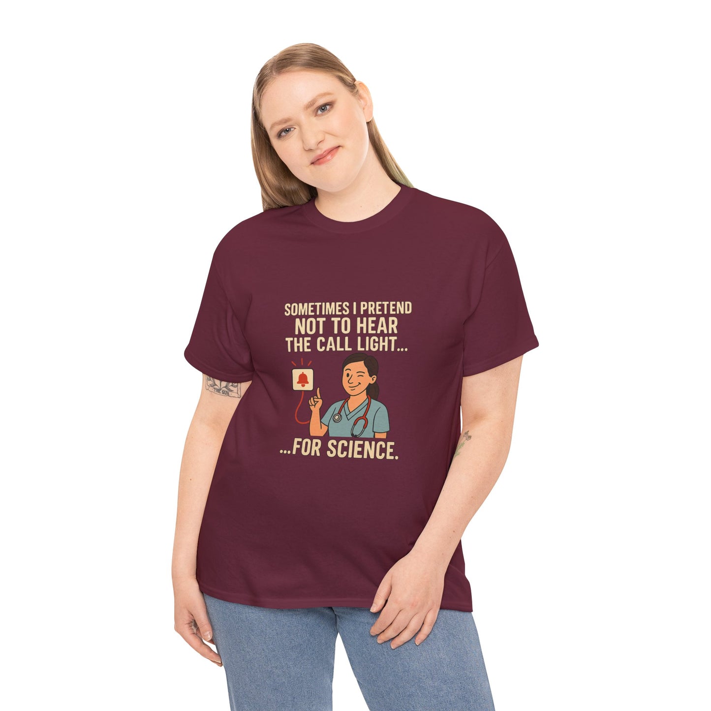 Funny Science Nurse Tee, Unisex Heavy Cotton Tee for Healthcare Workers, Gift for Nurses, Medical Humor Shirt, Nurses Week Apparel