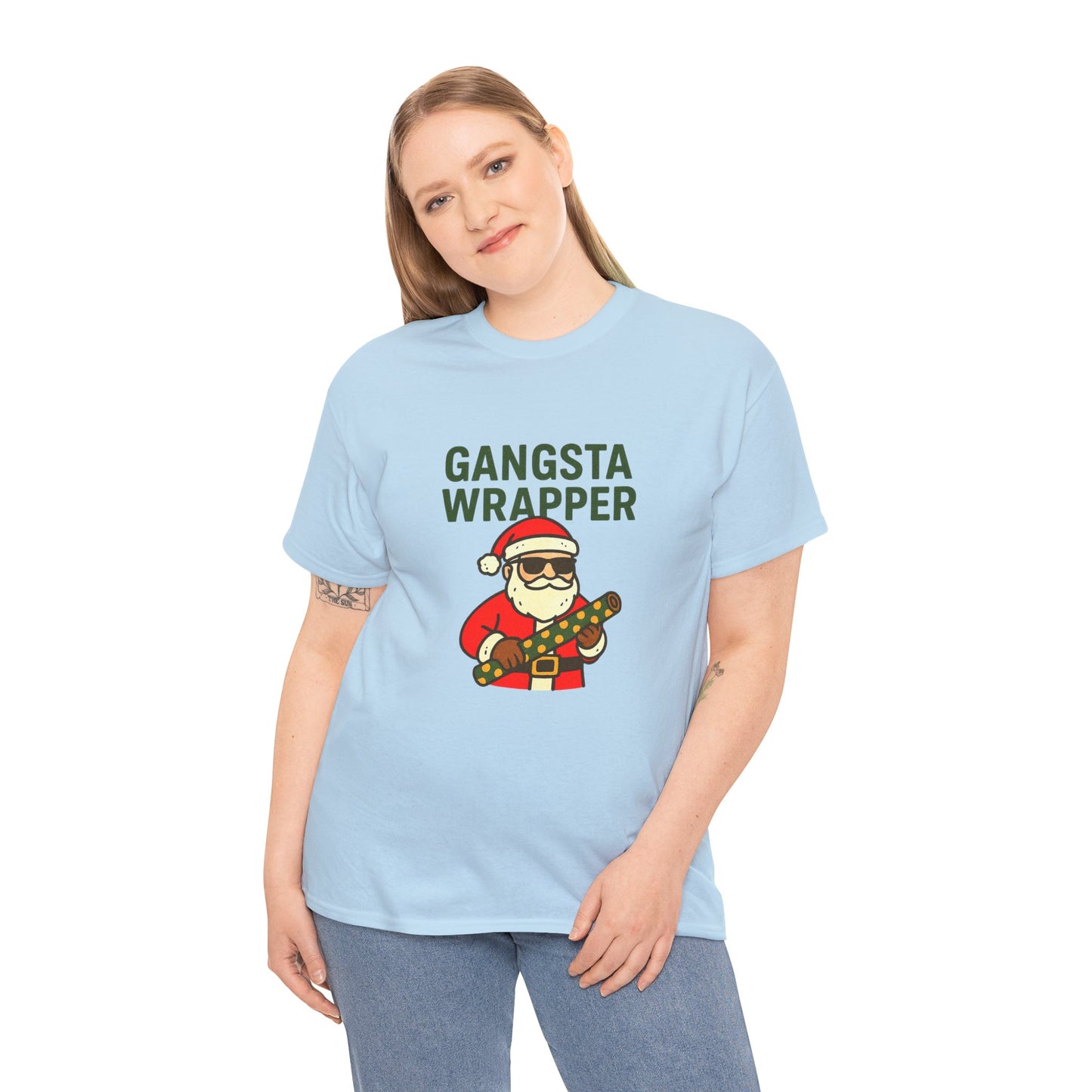 Gangsta Wrapper Unisex Cotton Tee - Fun Holiday T-Shirt for Christmas Celebrations