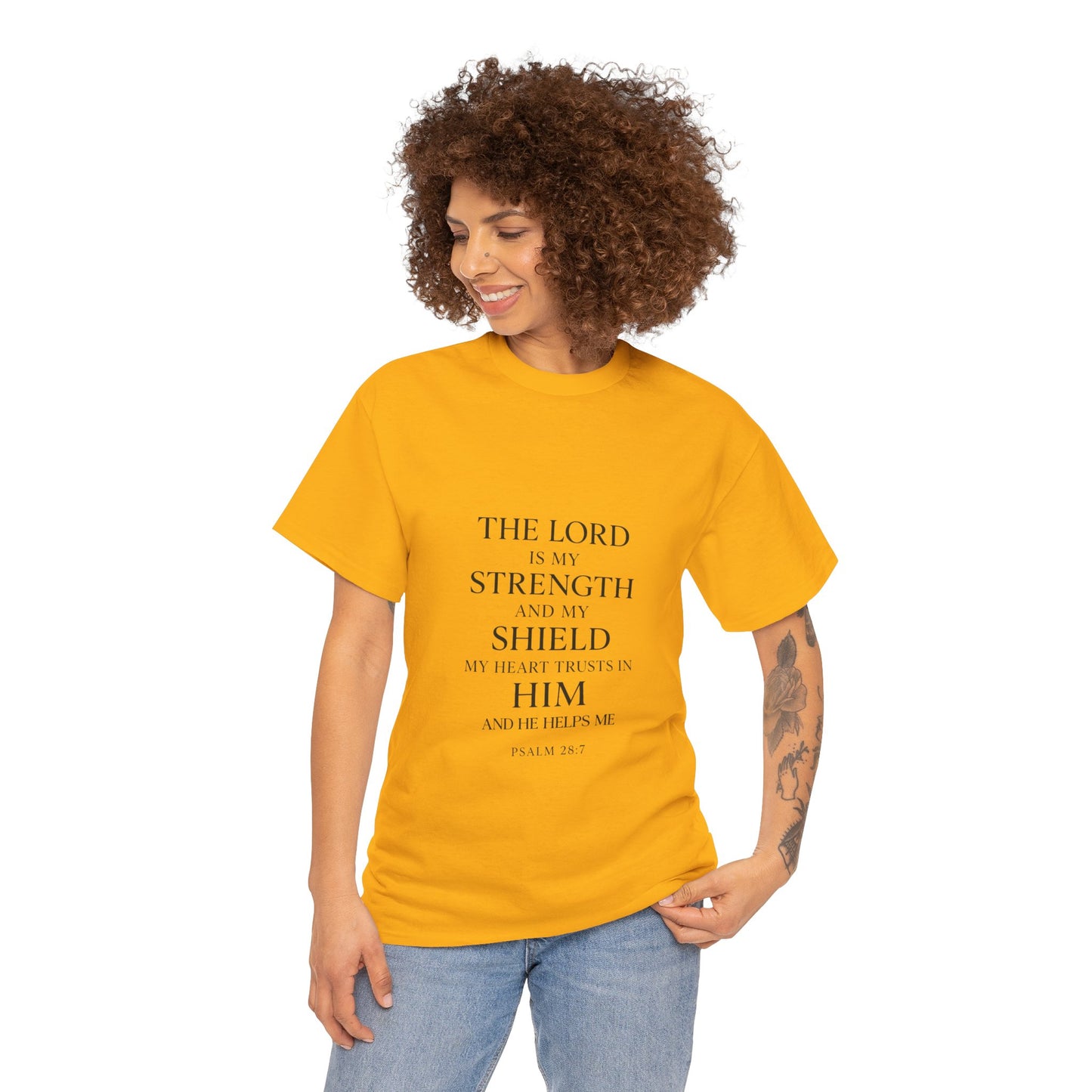Faith-Inspired Unisex Heavy Cotton Tee - "The Lord is My Strength"