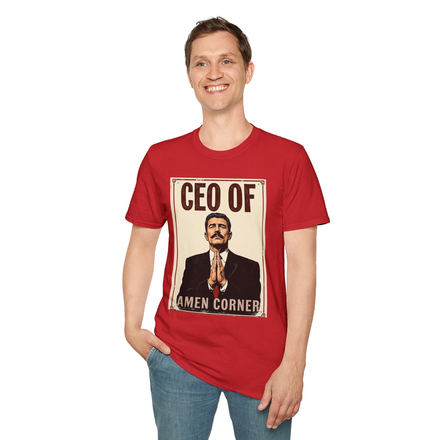 CEO of Amen Corner Unisex T-Shirt, Funny Gift for Men, Graphic Tee, Casual Wear, Unique Humor Shirt