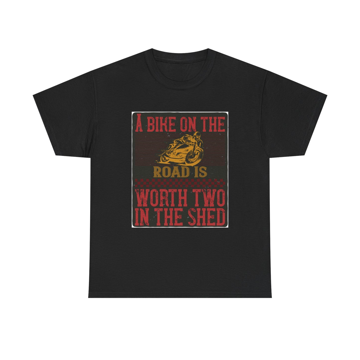 Adventure Awaits Biker Unisex Heavy Cotton Tee – Perfect for Bikers, Cyclists, Outdoor Lovers, Gifts, Casual Wear, Bike Enthusiasts
