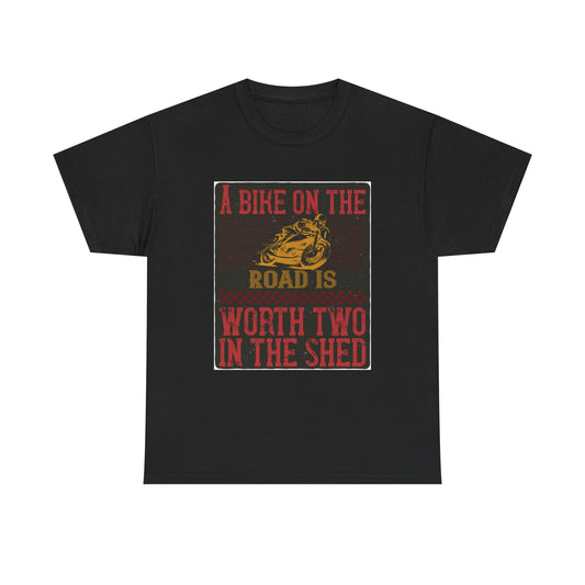 Adventure Awaits Biker Unisex Heavy Cotton Tee – Perfect for Bikers, Cyclists, Outdoor Lovers, Gifts, Casual Wear, Bike Enthusiasts