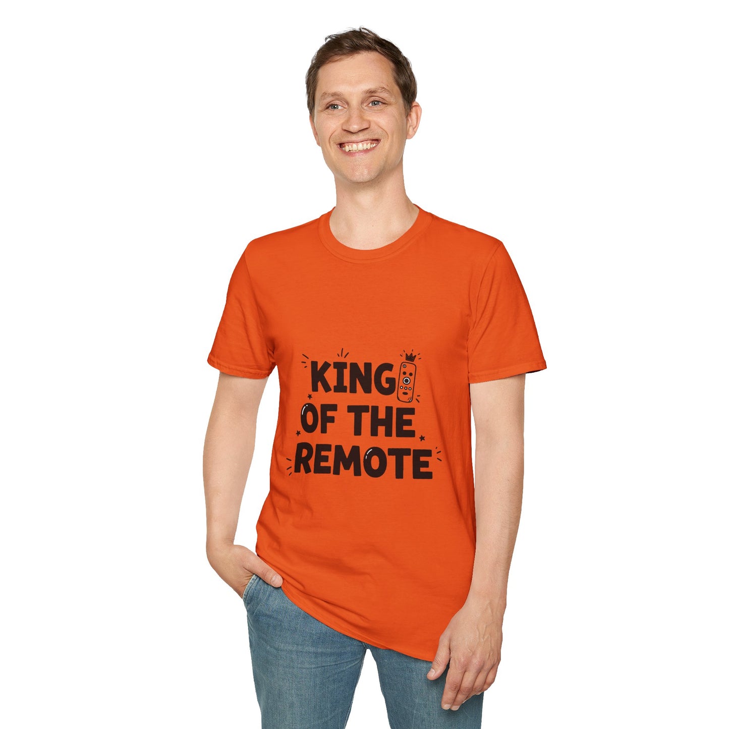 Funny King of the Remote Unisex T-Shirt | Gift for Dads, TV Lovers, Birthday Celebration, Relaxed Fit, Casual Wear