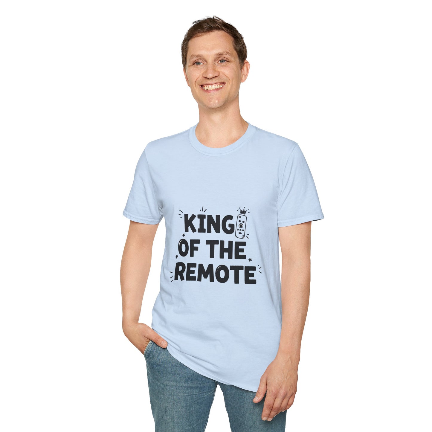 Funny King of the Remote Unisex T-Shirt | Gift for Dads, TV Lovers, Birthday Celebration, Relaxed Fit, Casual Wear