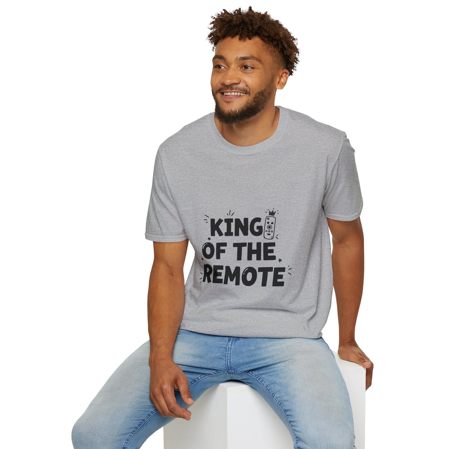 Funny King of the Remote Unisex T-Shirt | Gift for Dads, TV Lovers, Birthday Celebration, Relaxed Fit, Casual Wear
