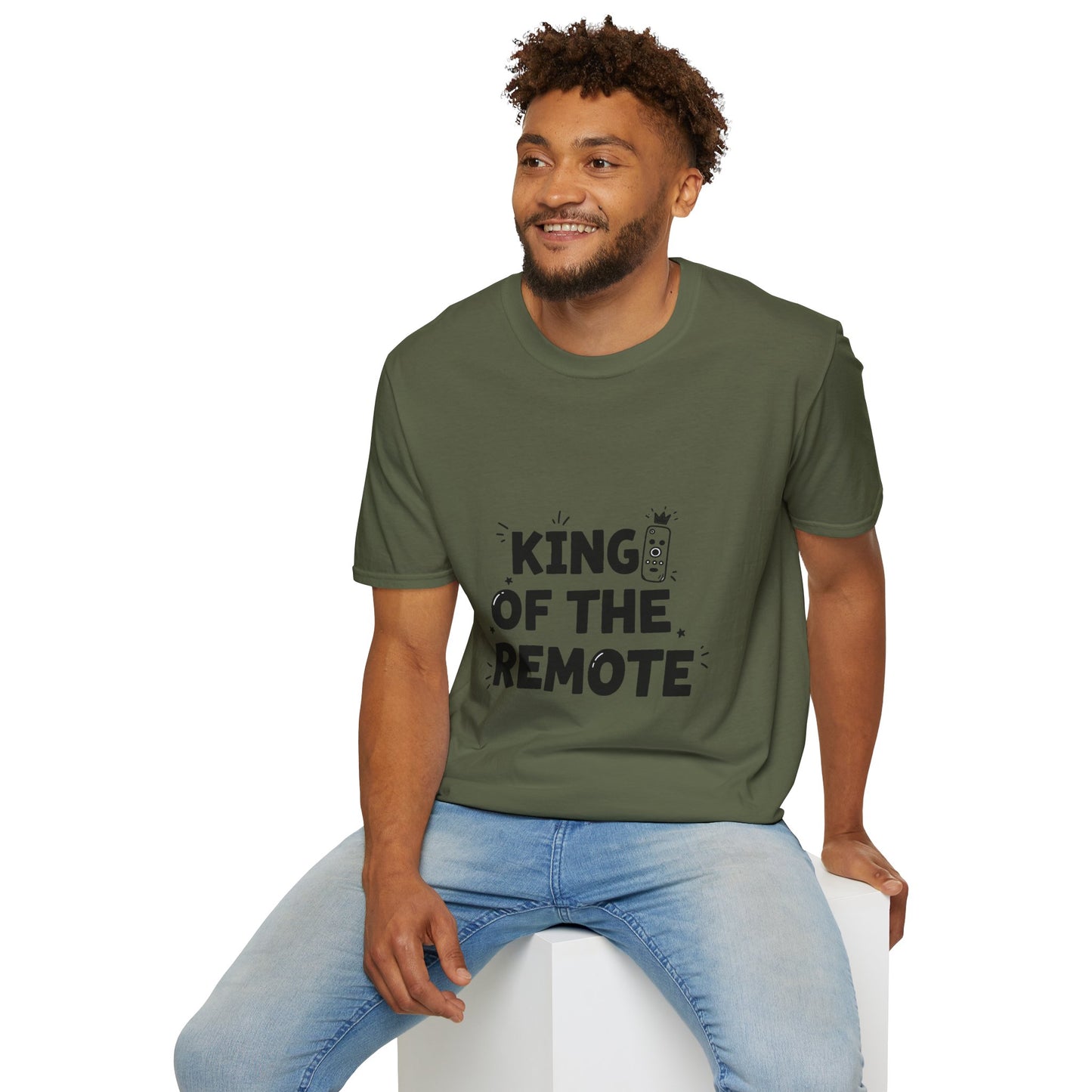 Funny King of the Remote Unisex T-Shirt | Gift for Dads, TV Lovers, Birthday Celebration, Relaxed Fit, Casual Wear