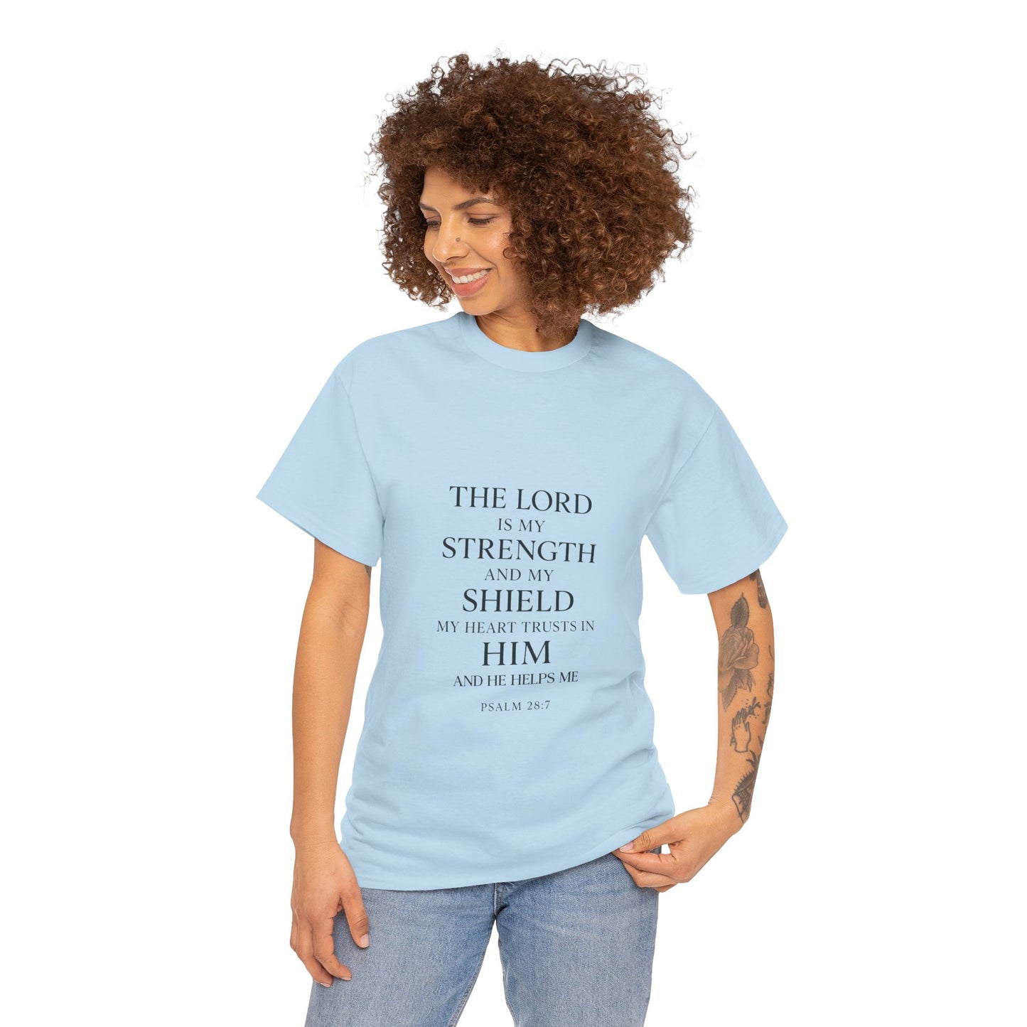 Faith-Inspired Unisex Heavy Cotton Tee - "The Lord is My Strength"