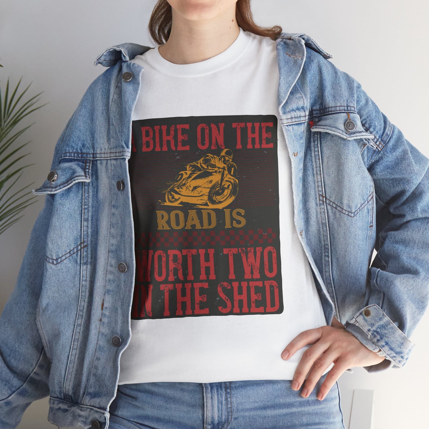 Adventure Awaits Biker Unisex Heavy Cotton Tee – Perfect for Bikers, Cyclists, Outdoor Lovers, Gifts, Casual Wear, Bike Enthusiasts