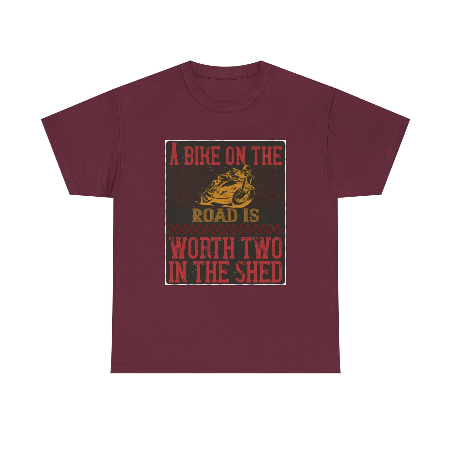 Adventure Awaits Biker Unisex Heavy Cotton Tee – Perfect for Bikers, Cyclists, Outdoor Lovers, Gifts, Casual Wear, Bike Enthusiasts