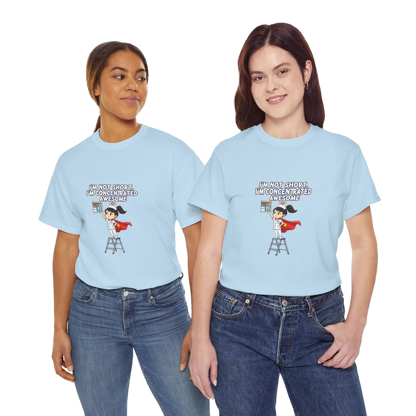 Superhero Motivation Tee - I'm Not Short, I'm Concentrated Awesome! | Unisex Heavy Cotton Shirt, Gift for Nurses, Daily Wear