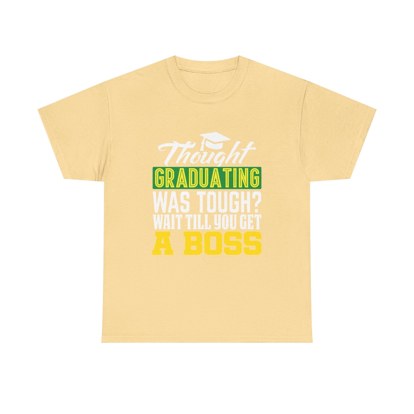 Humorous Graduation Tee - Perfect Gift for Graduates and Bosses, Funny College T-Shirt, Unisex Heavy Cotton, Graduation Celebration, [...]